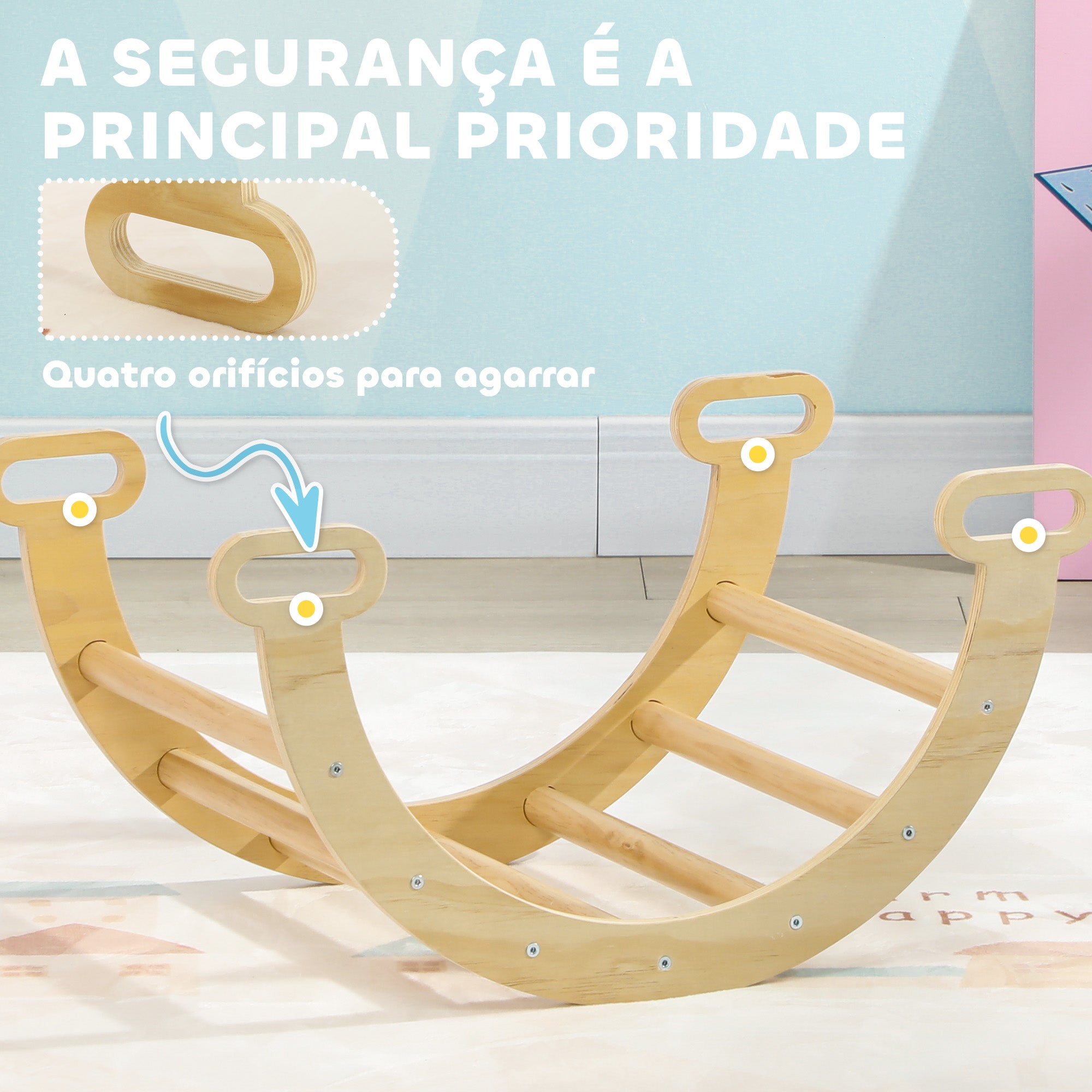 Arco de Aprendizagem 2 em 1 - 68x42x36 cm - Cor Natural