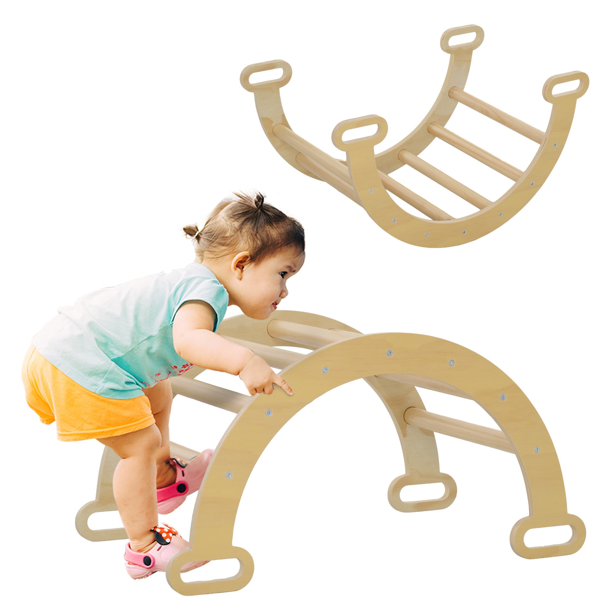 Arco de Aprendizagem 2 em 1 - 68x42x36 cm - Cor Natural