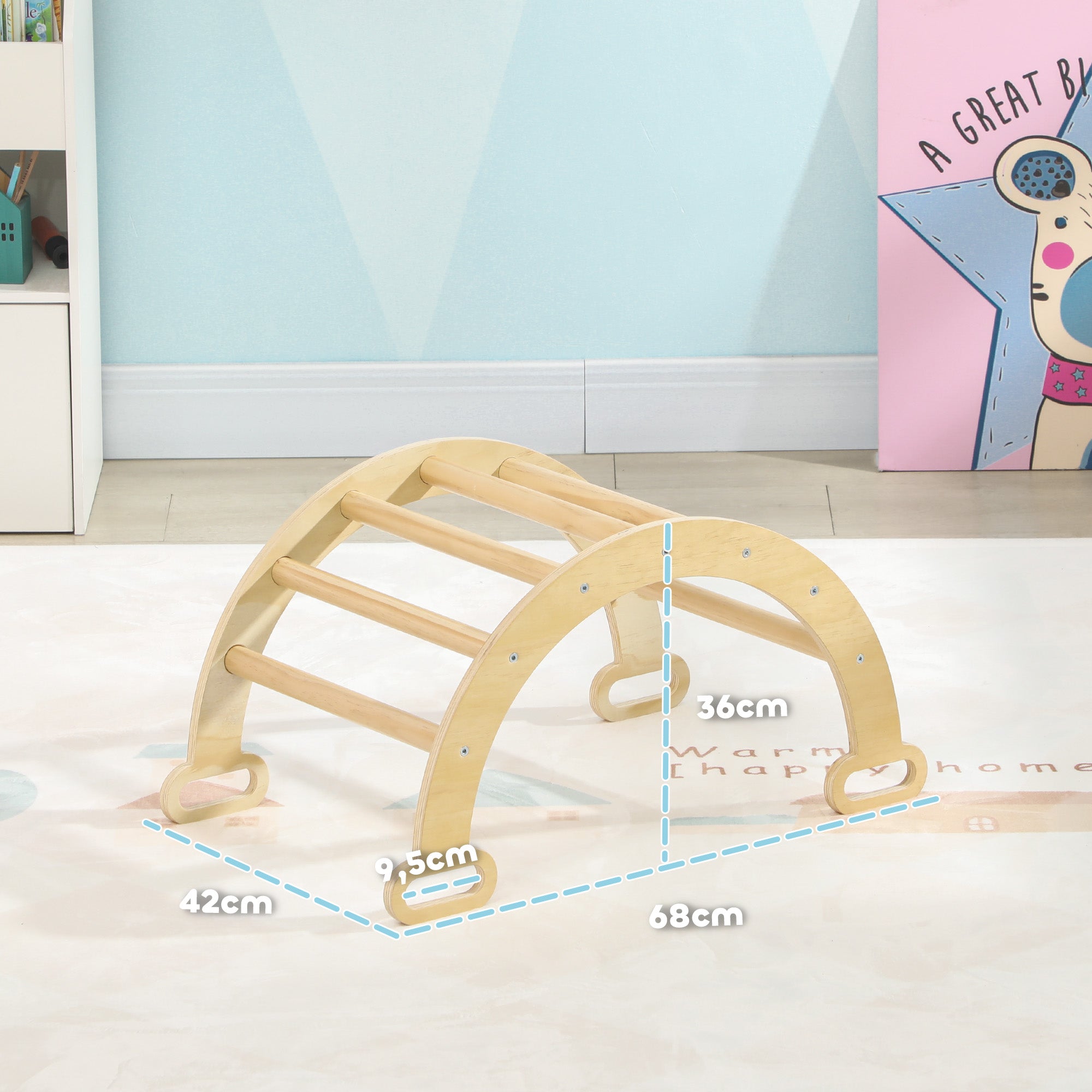 Arco de Aprendizagem 2 em 1 - 68x42x36 cm - Cor Natural