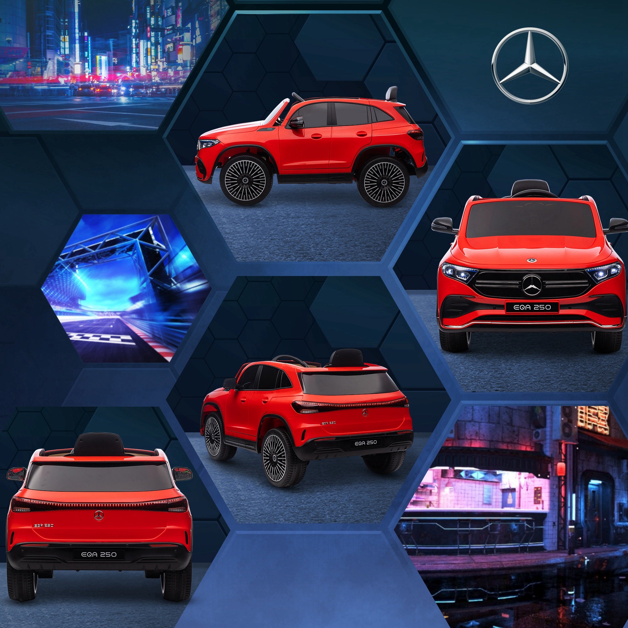 Carro Elétrico para Crianças – 111,5x69x52,5 cm – Vermelho – PP e metal