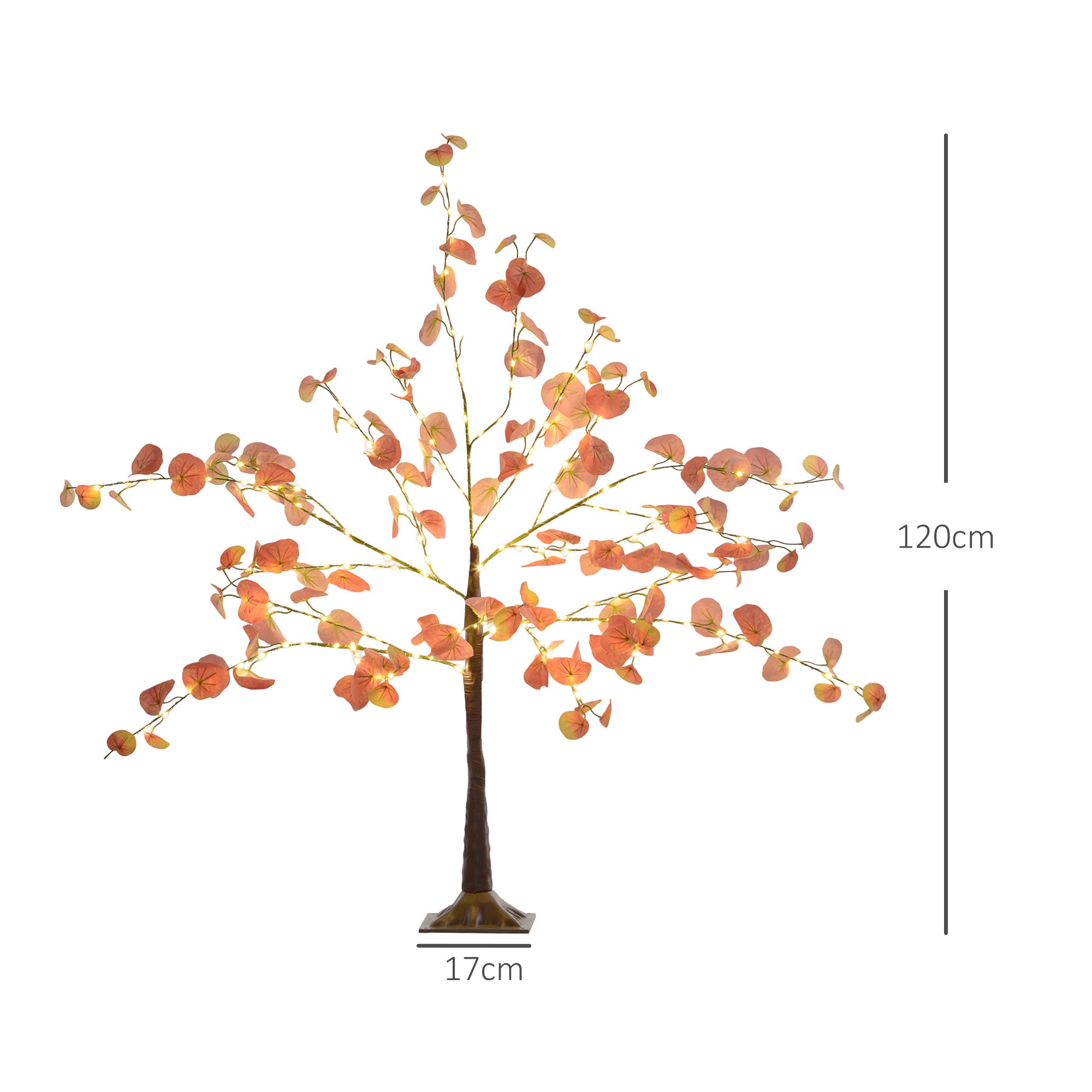 Árvore Artificial de Eucalipto 120 cm Laranja e Marrom - Luzes LED