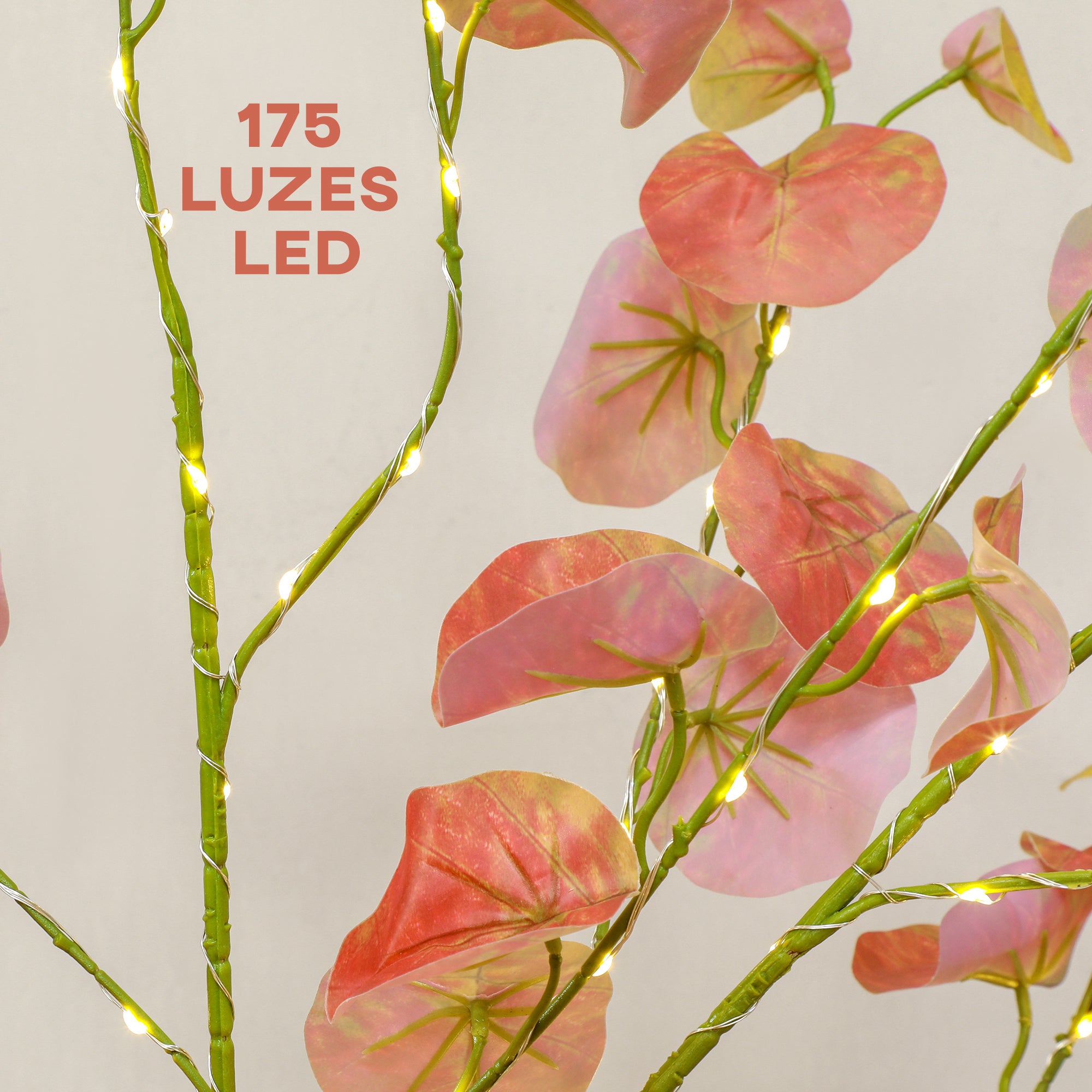 Árvore Artificial de Eucalipto 120 cm Laranja e Marrom - Luzes LED
