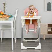 Cadeira de Refeição Rosa Ajustável e Dobrável 55x80x104 cm