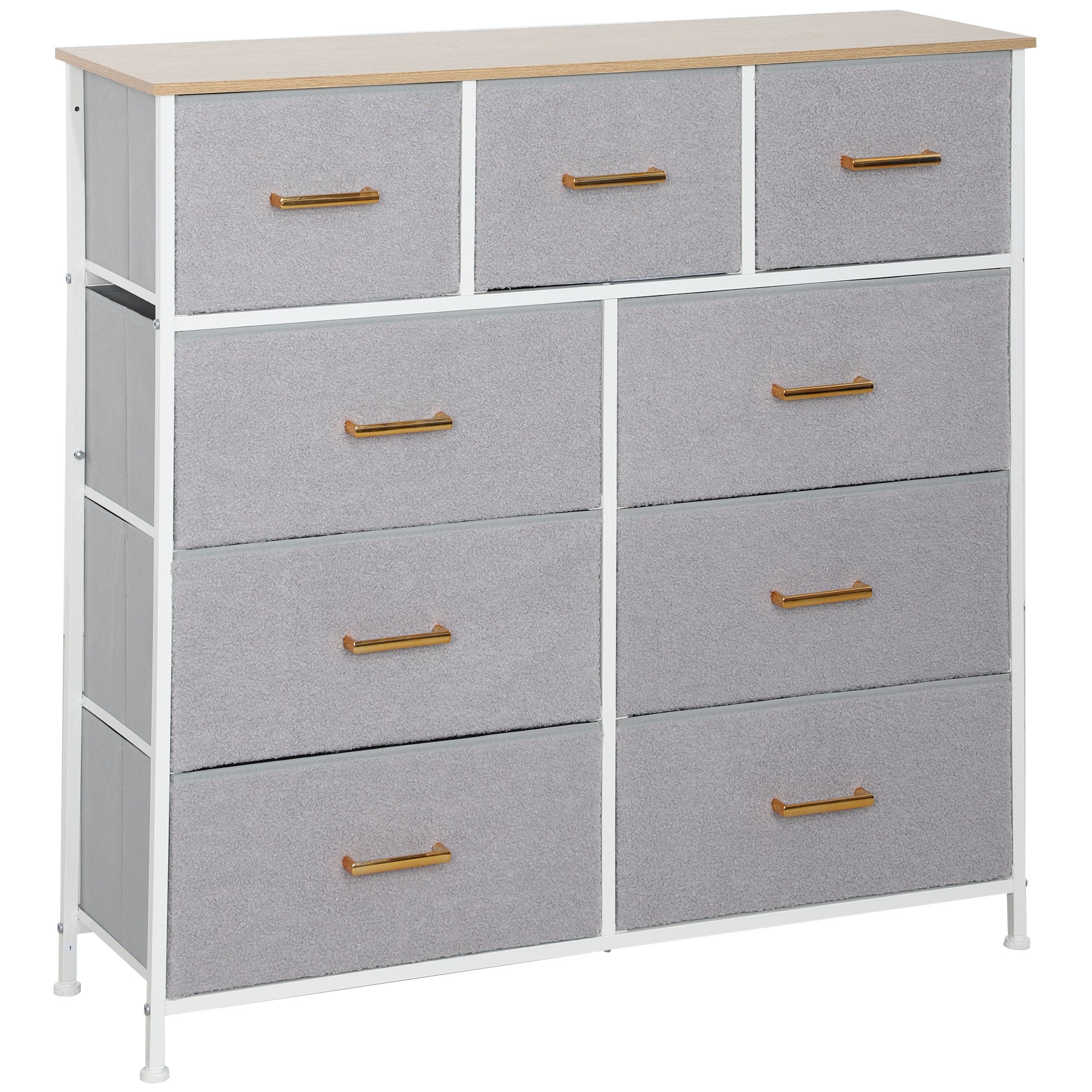 Cómoda Estofada em Tecido Cinzento 100x30x99 cm