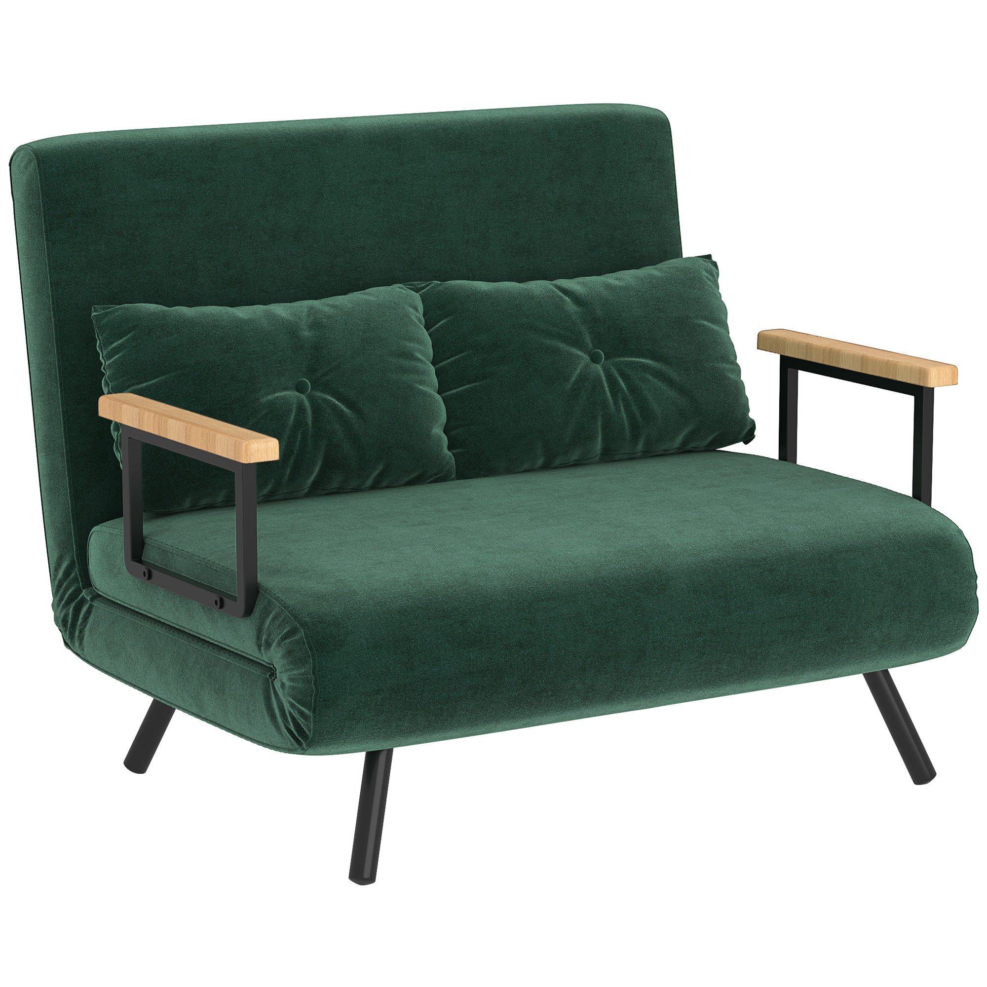 Sofá Cama Verde Convertível em Cama de 2 Lugares 102x73x81 cm
