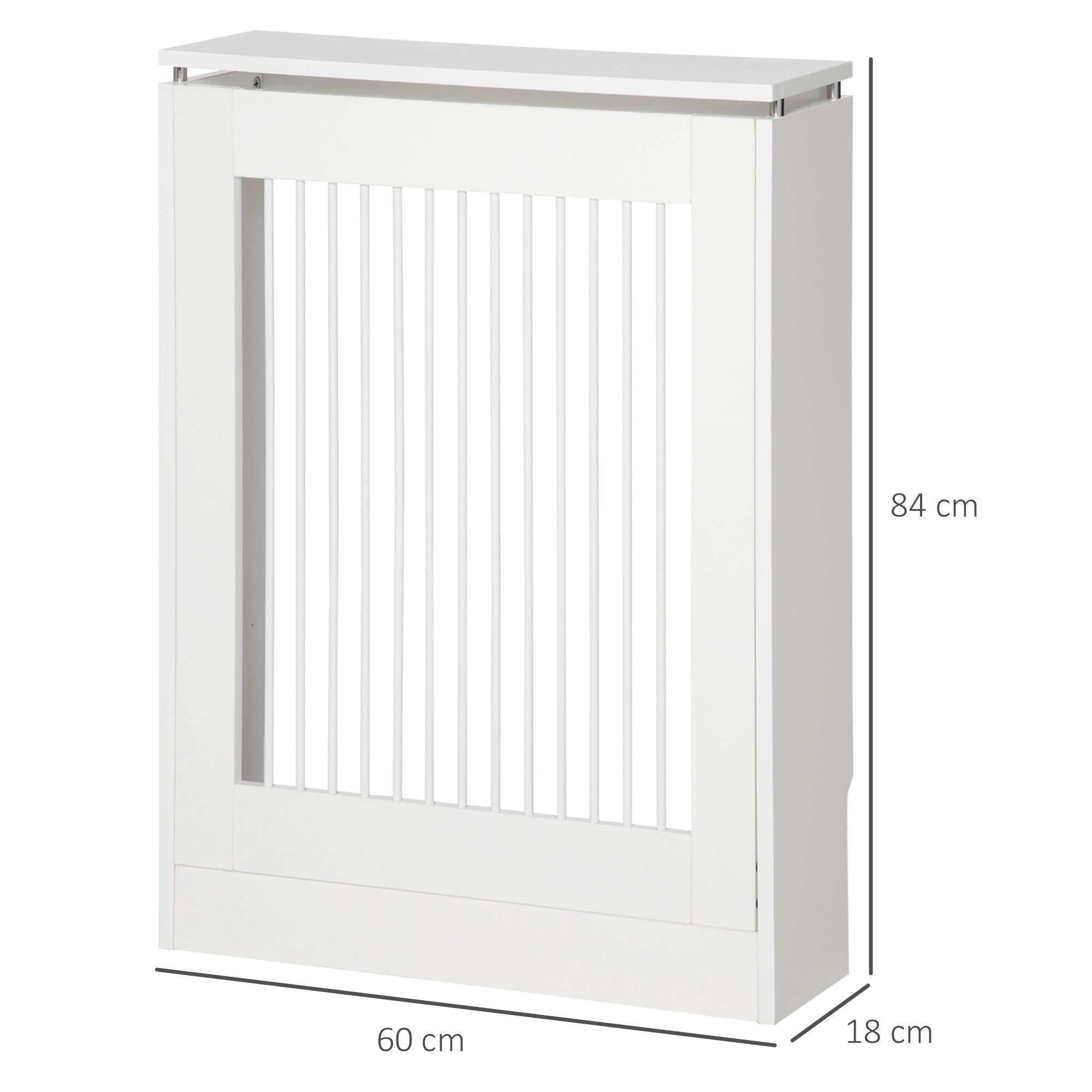 Cobertura de Radiador Moderna em MDF – 60x18x84 cm – Branco