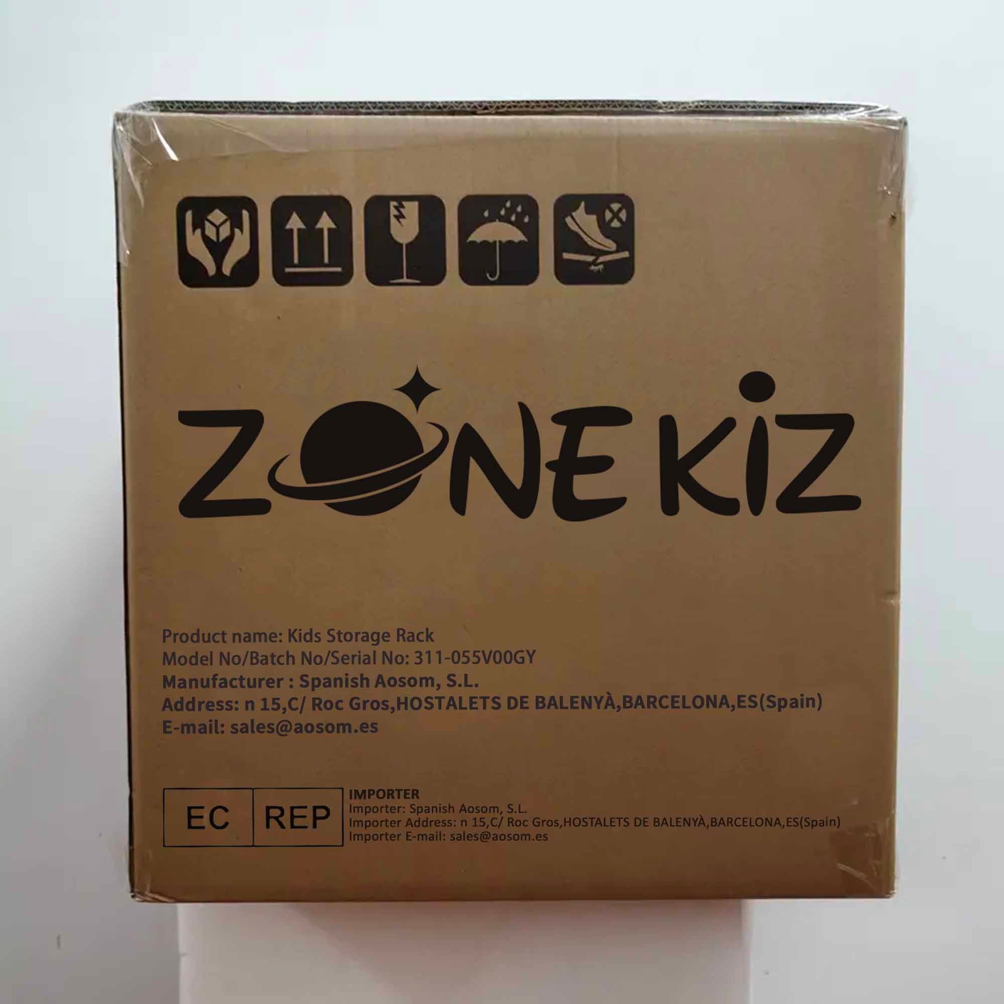 Estante para Brinquedos Cinzenta 63x30x60 cm com 9 Caixas de Tecido não Tecido