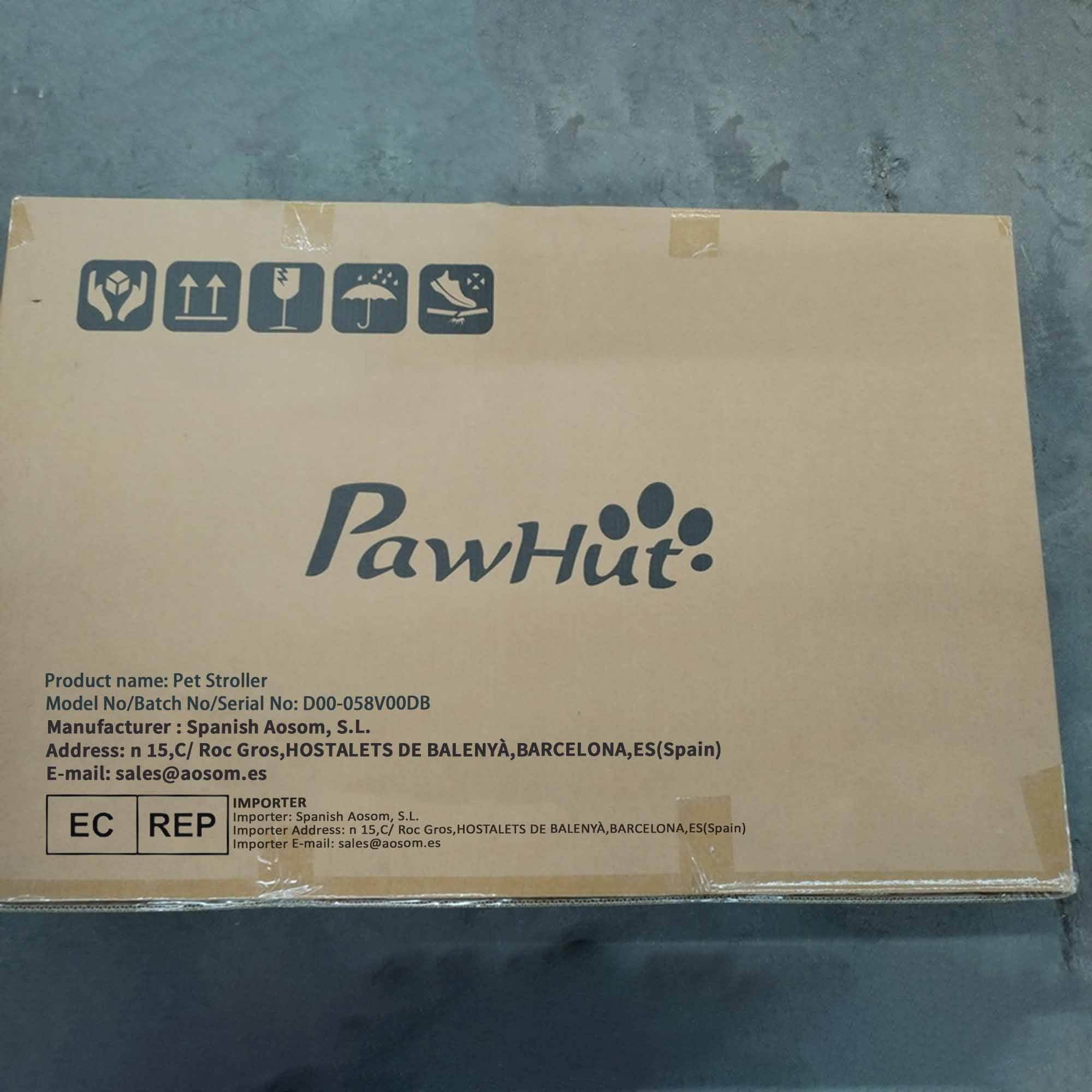 Carrinho de Passeio para Animais de Estimação – 75x45x97 cm – Azul Escuro – Aço e Tecido Oxford
