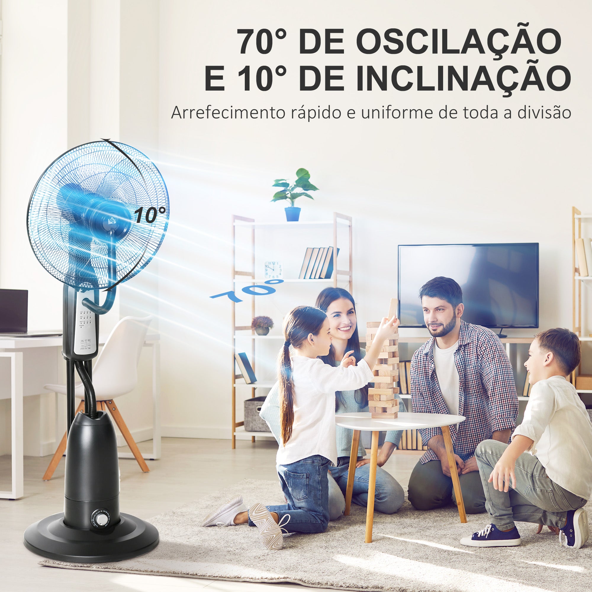 Ventoinha Nebulizadora Ø44,5x120 cm Preto