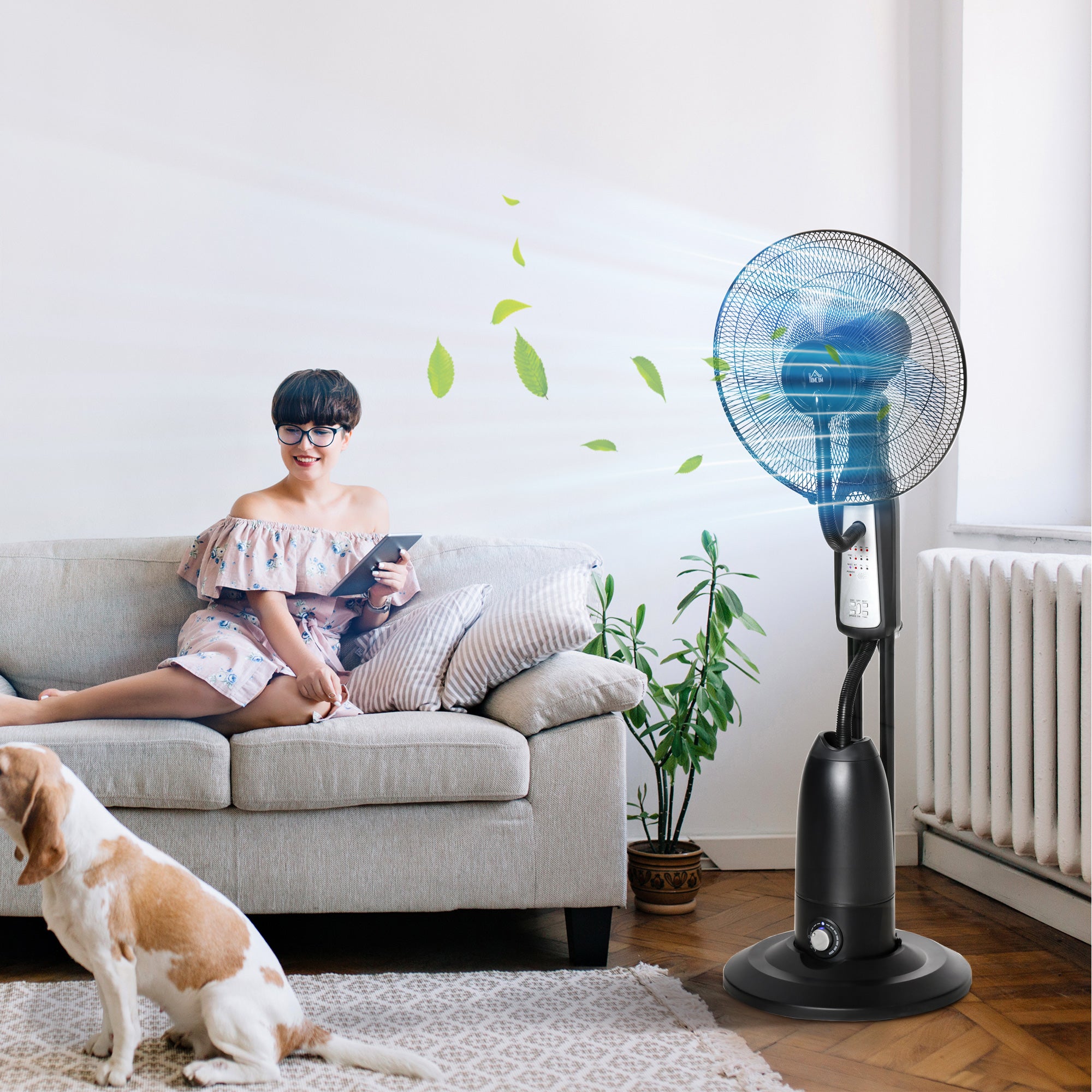Ventoinha Nebulizadora Ø44,5x120 cm Preto