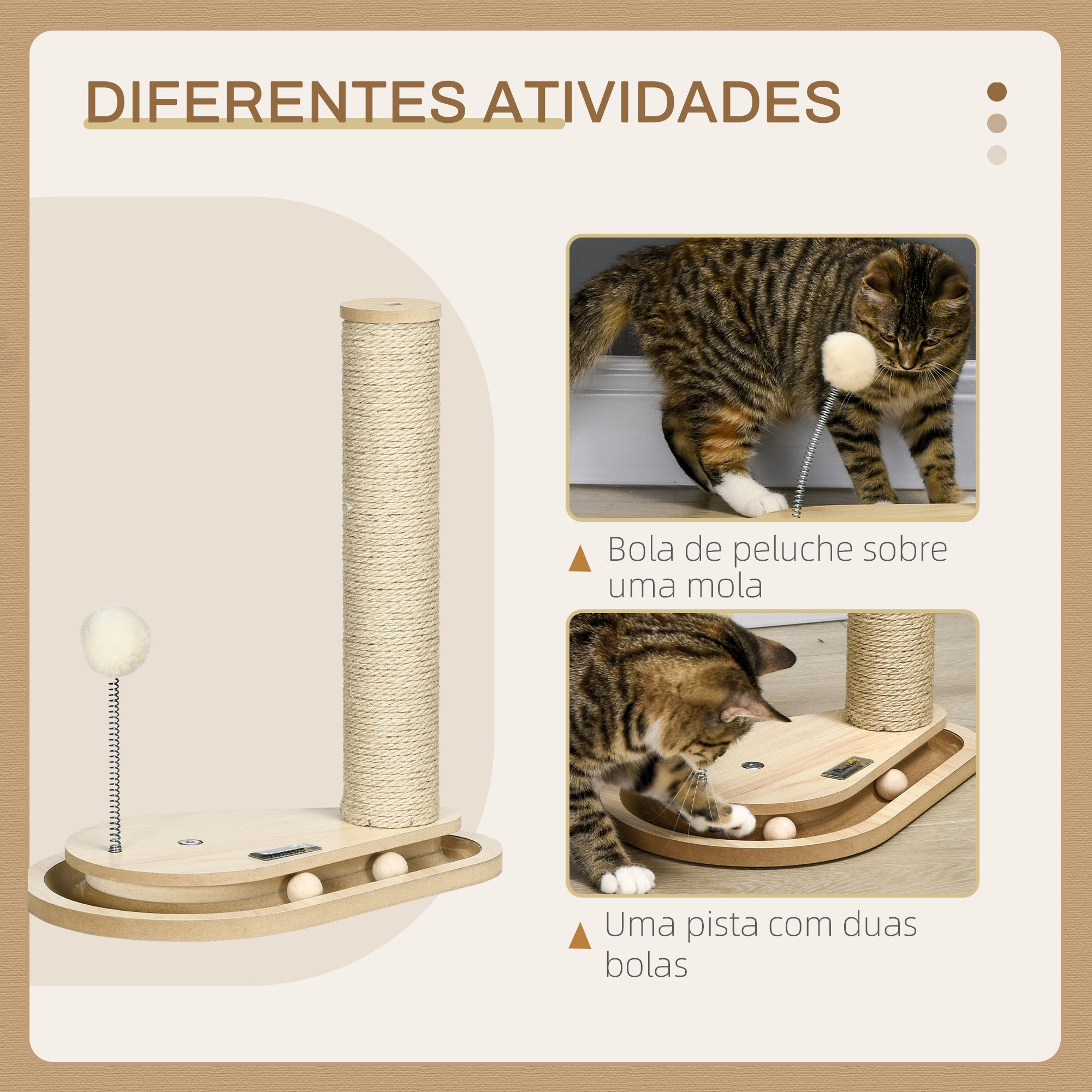 Arranhador para Gatos 35x23x40 cm Cor de Carvalho