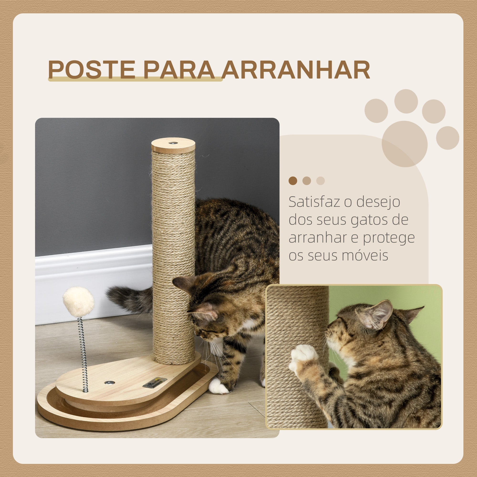 Arranhador para Gatos 35x23x40 cm Cor de Carvalho