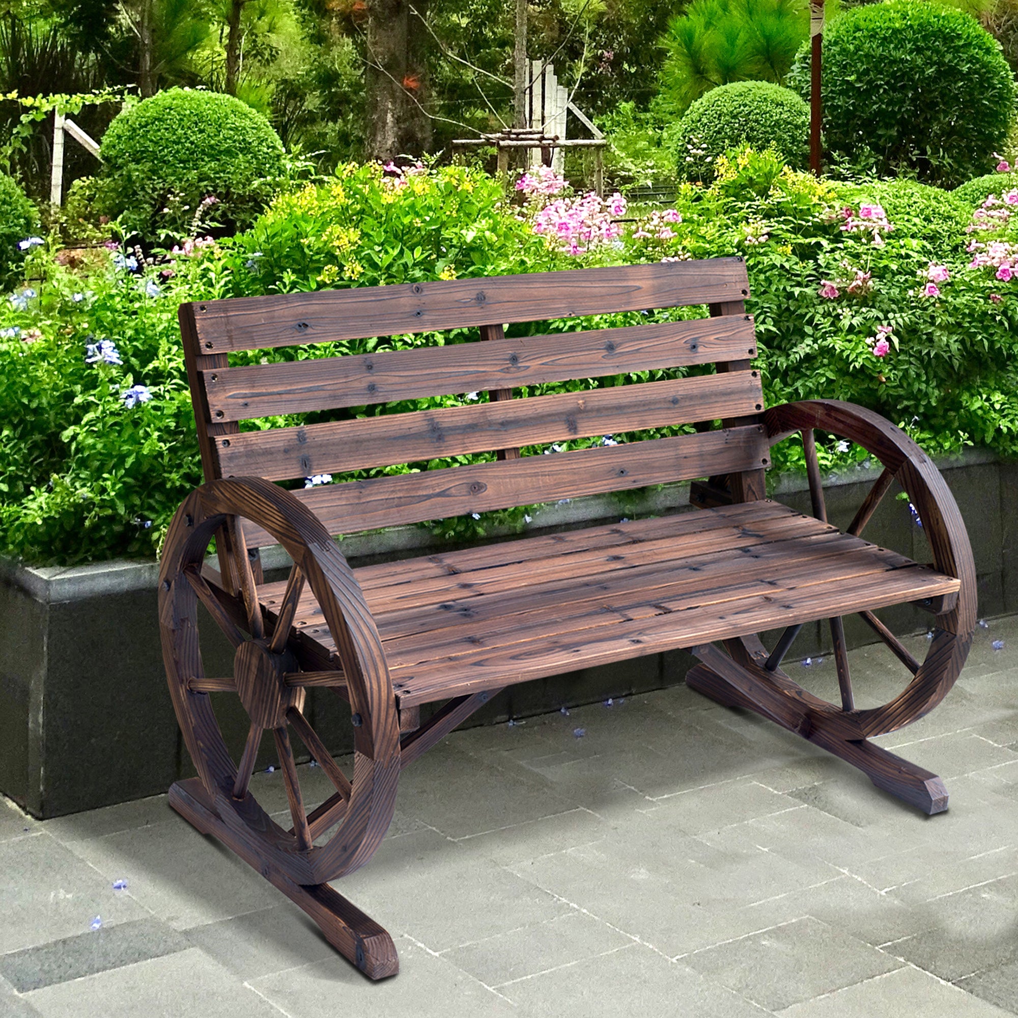 Banco de Jardim Rústico 105,5x56x75 cm Marrom Rústico