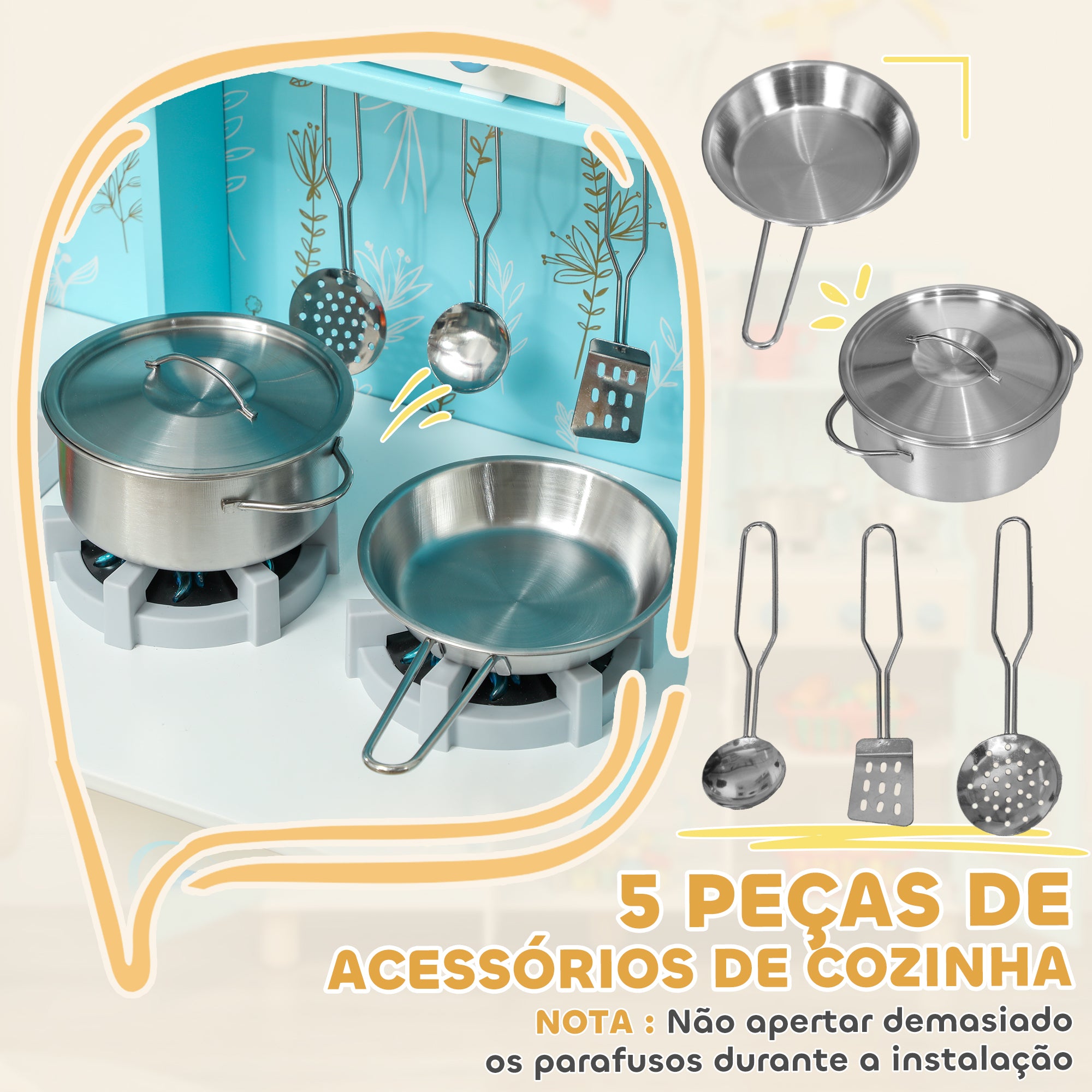 Cozinha de Madeira para Crianças 90x33,3x91,6 cm Azul