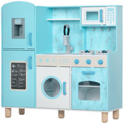 Cozinha de Madeira para Crianças 90x33,3x91,6 cm Azul
