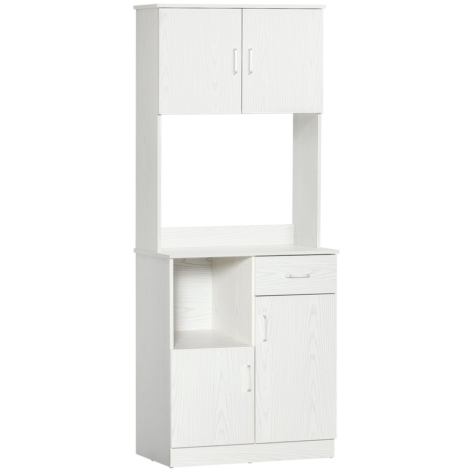 Armário de Cozinha Branco 71x71x178 cm com Gaveta e Prateleira Ajustável