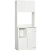 Armário de Cozinha Branco 71x71x178 cm com Gaveta e Prateleira Ajustável