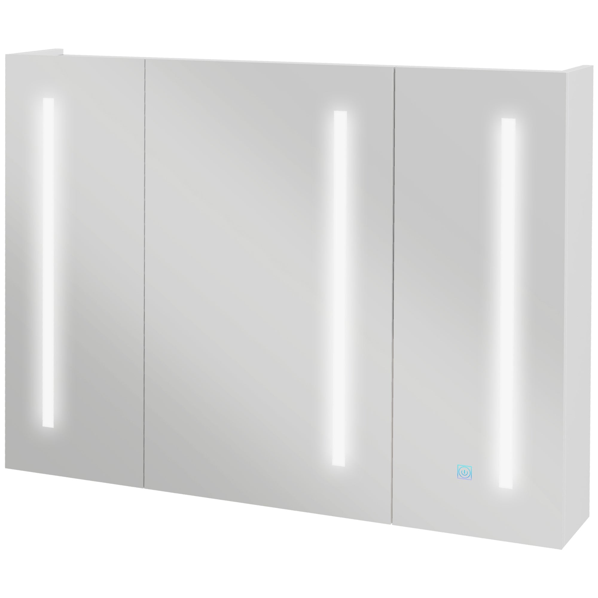 Armário Casa de Banho LED com Espelho 90x15x70 cm - Branco