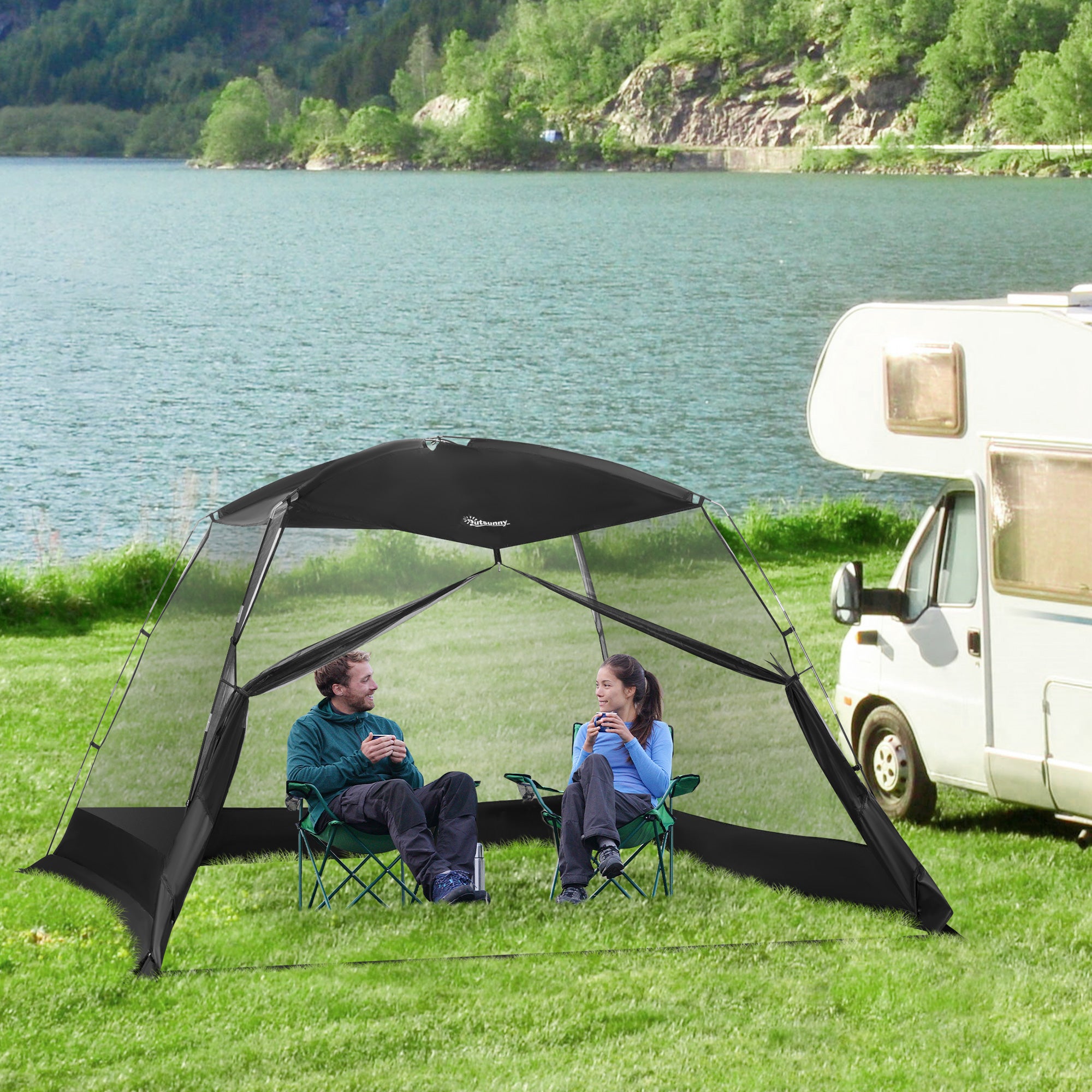 Tenda de Jardim 300x300x200 cm Cor Preto