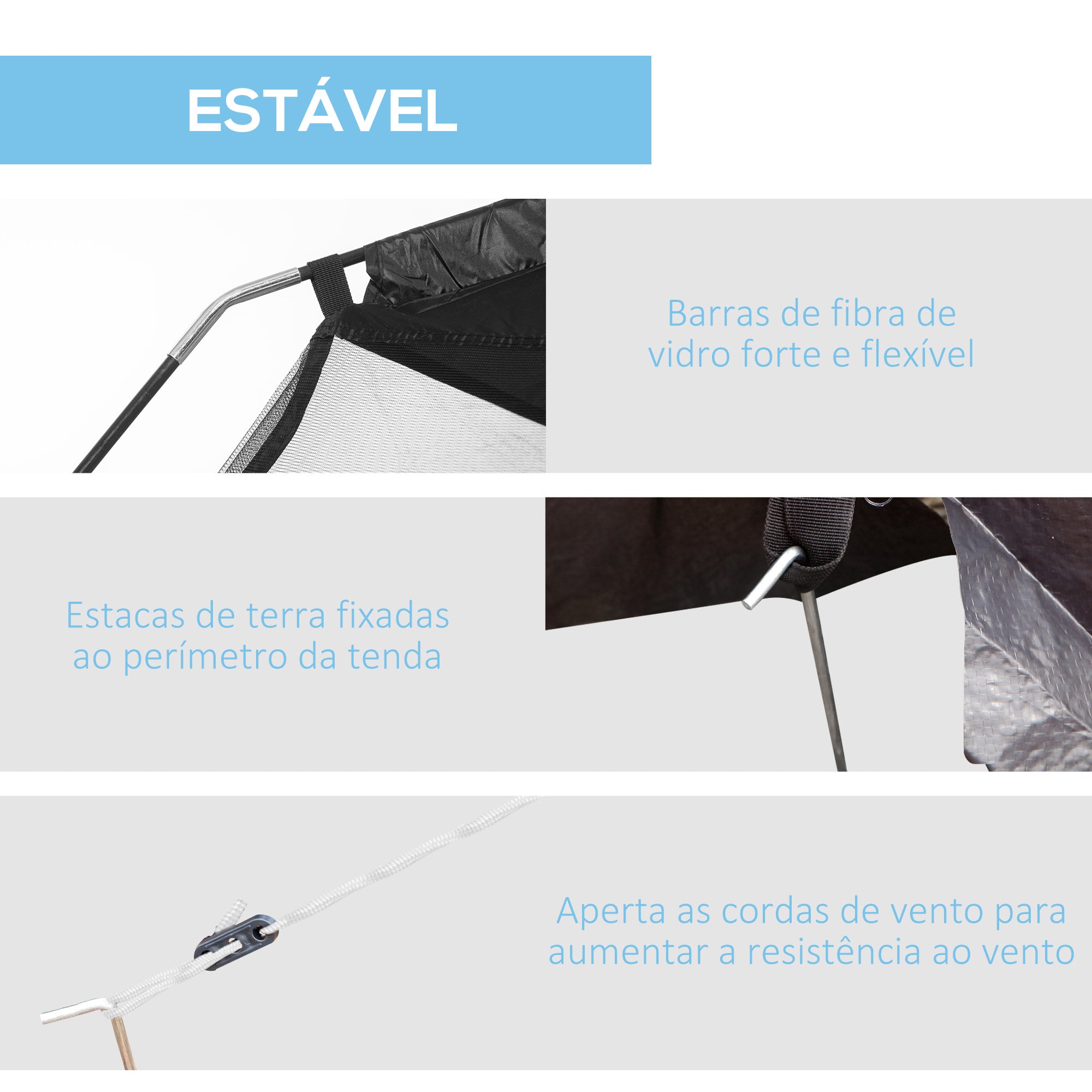 Tenda de Jardim 300x300x200 cm Cor Preto