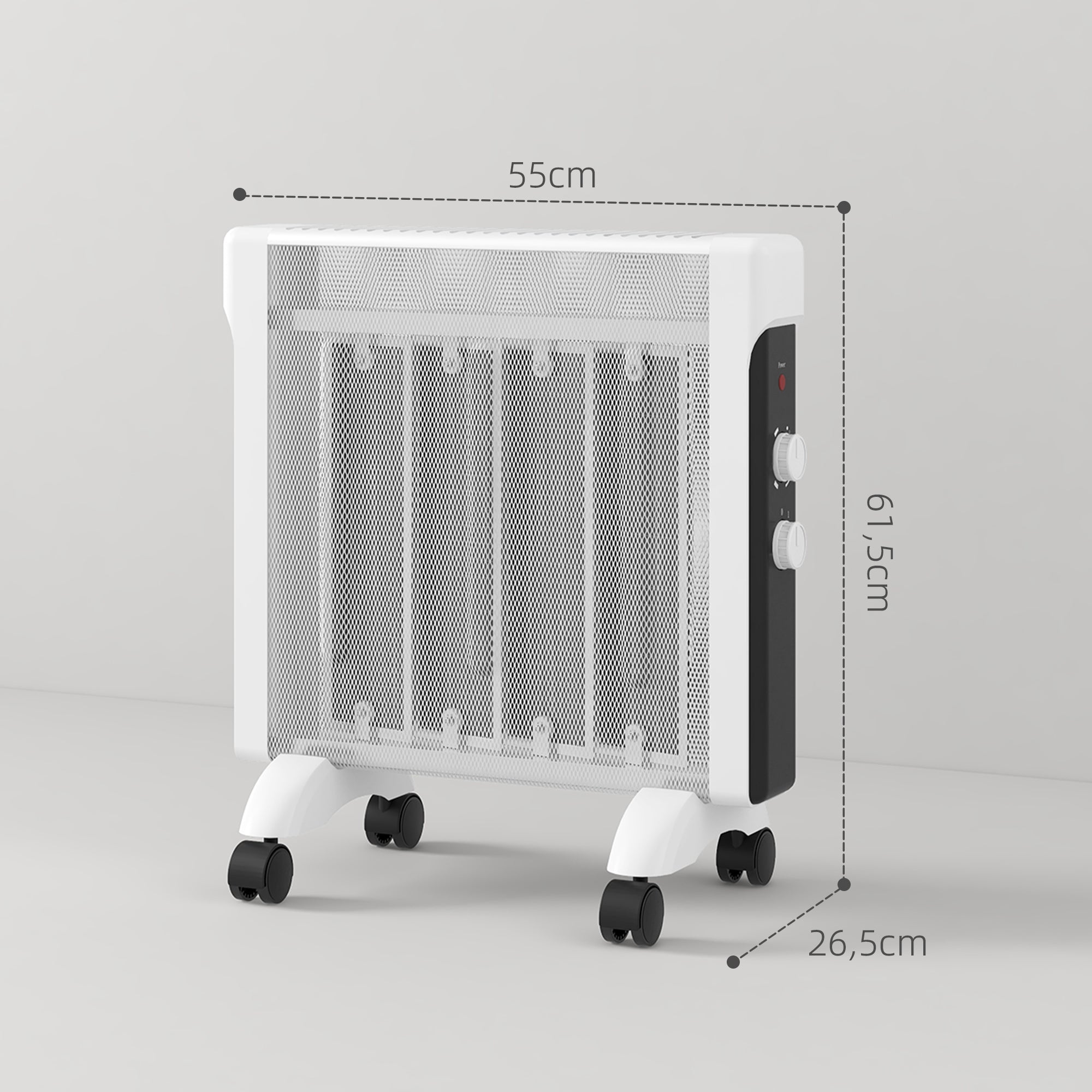 Aquecedor Elétrico de Mica Branco 26,5x55x61,5 cm - 1000W/2000W