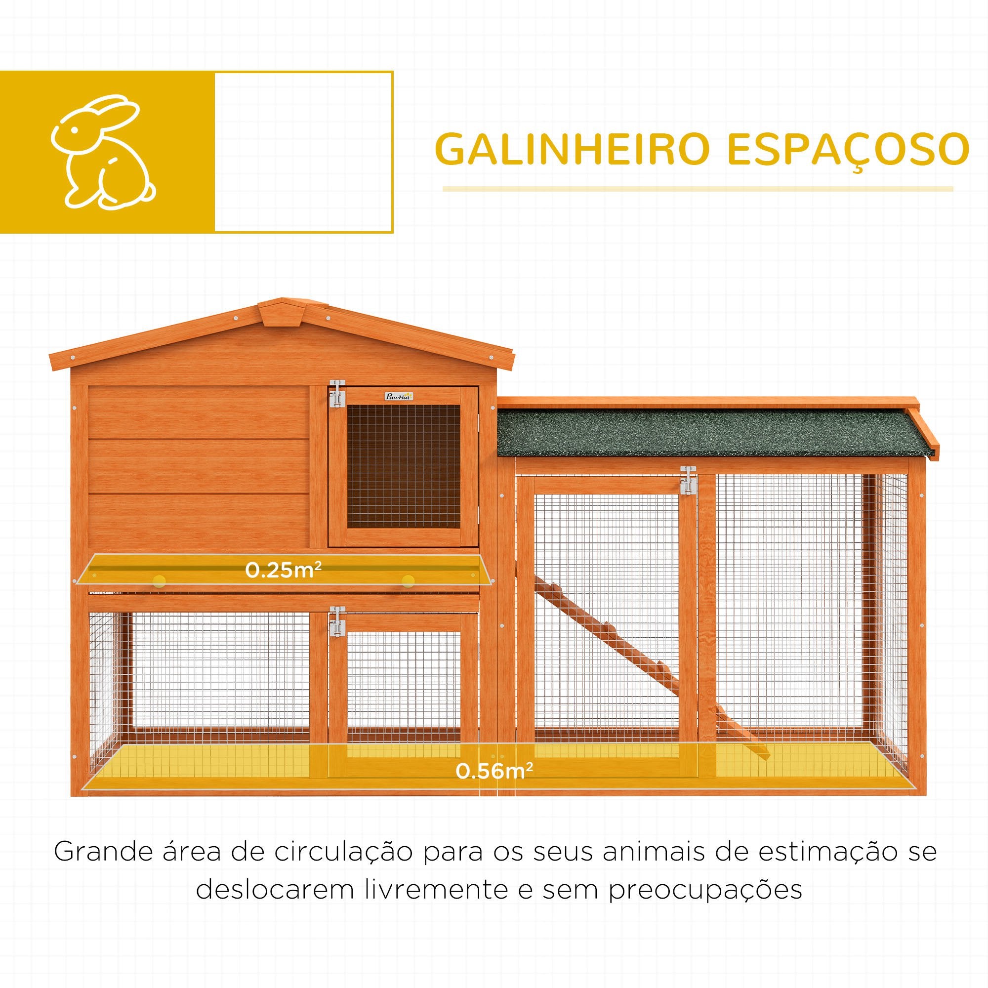 Coelheira de Madeira 150x45x85 cm Cor de Madeira Natural