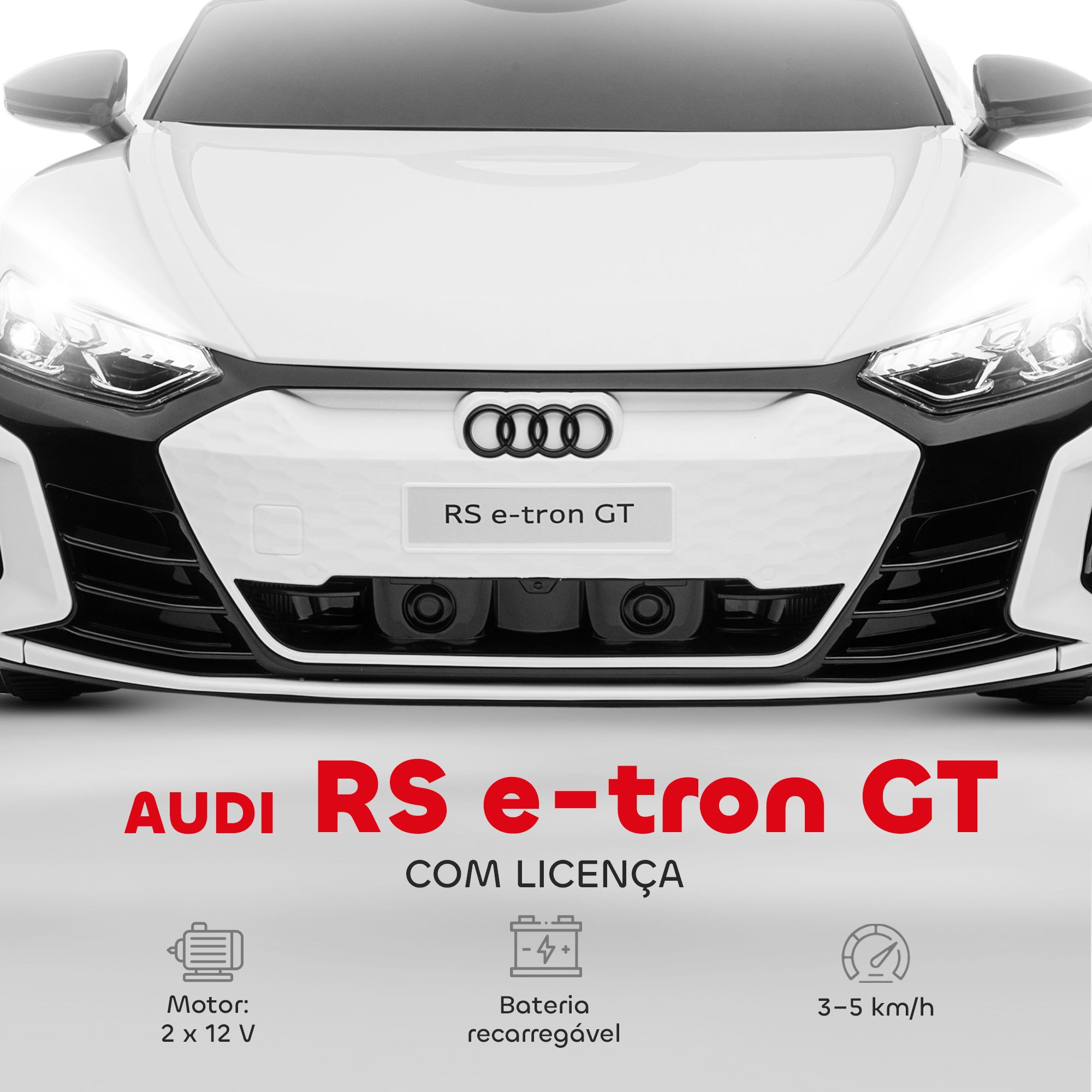 Carro Elétrico Infantil 12V 103x58x41 cm Branco