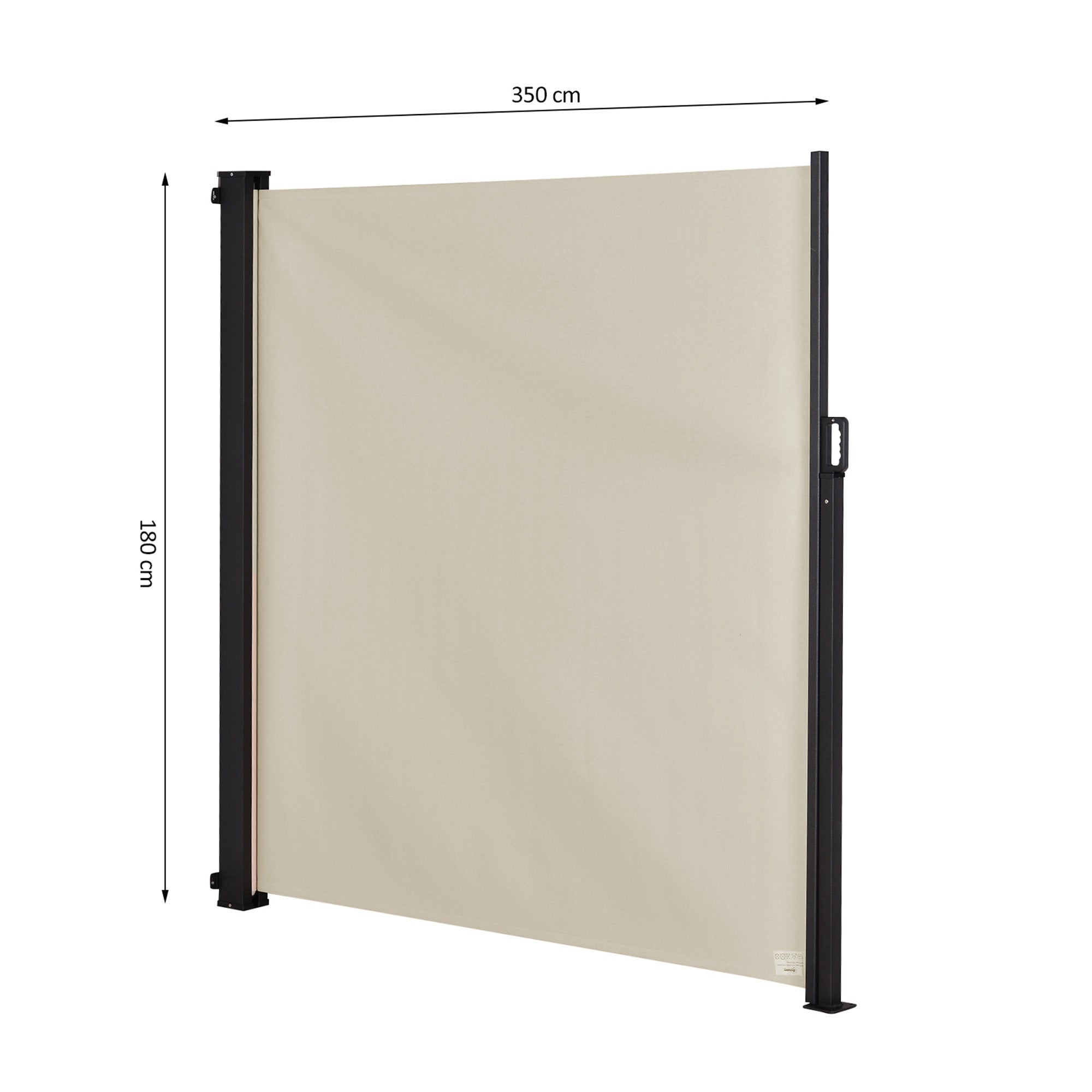 Toldo Lateral Retrátil Exterior 350x180cm Bege