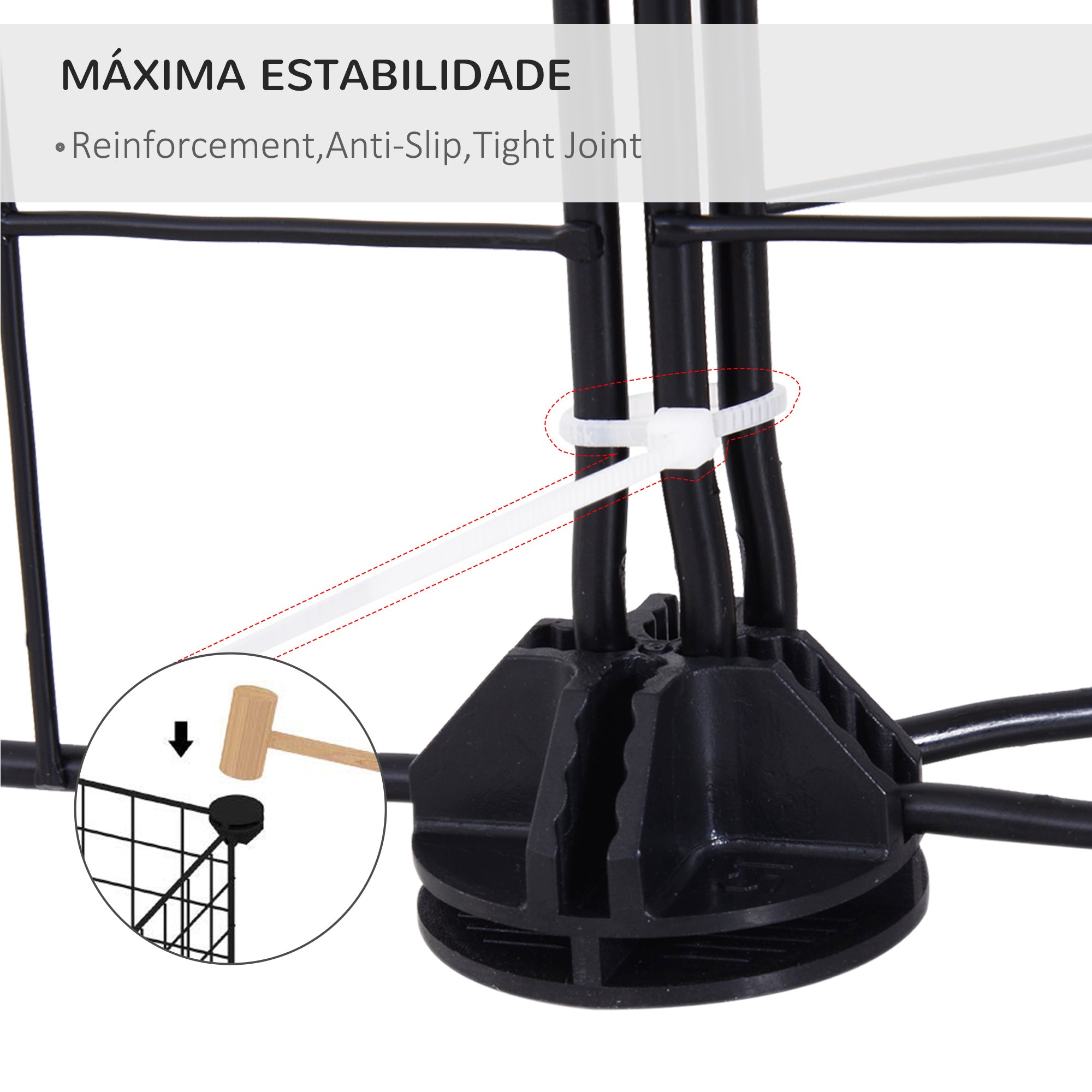 Recinto Metálico para Pequenos Animais 106x73x36 cm - Preto