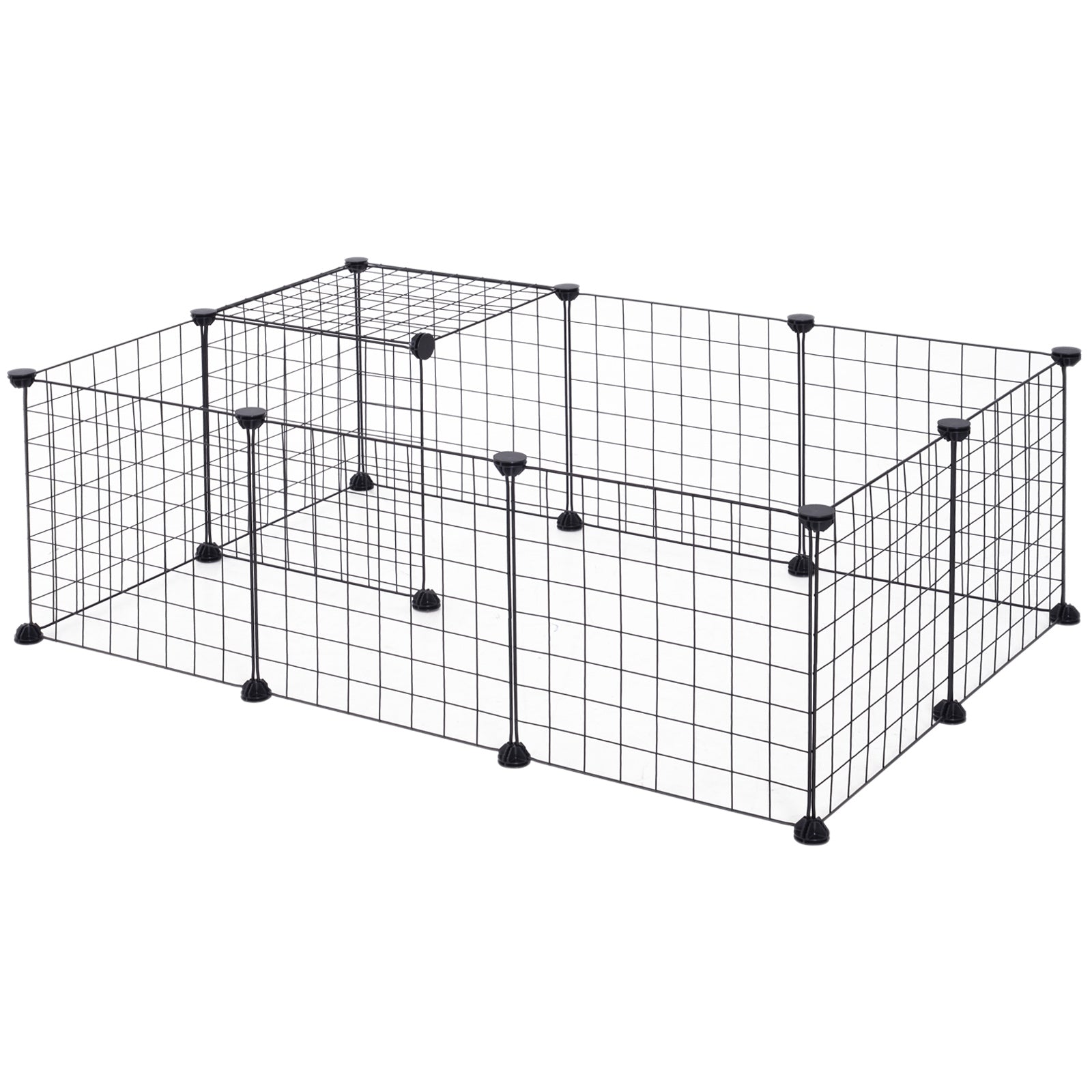 Recinto Metálico para Pequenos Animais 106x73x36 cm - Preto