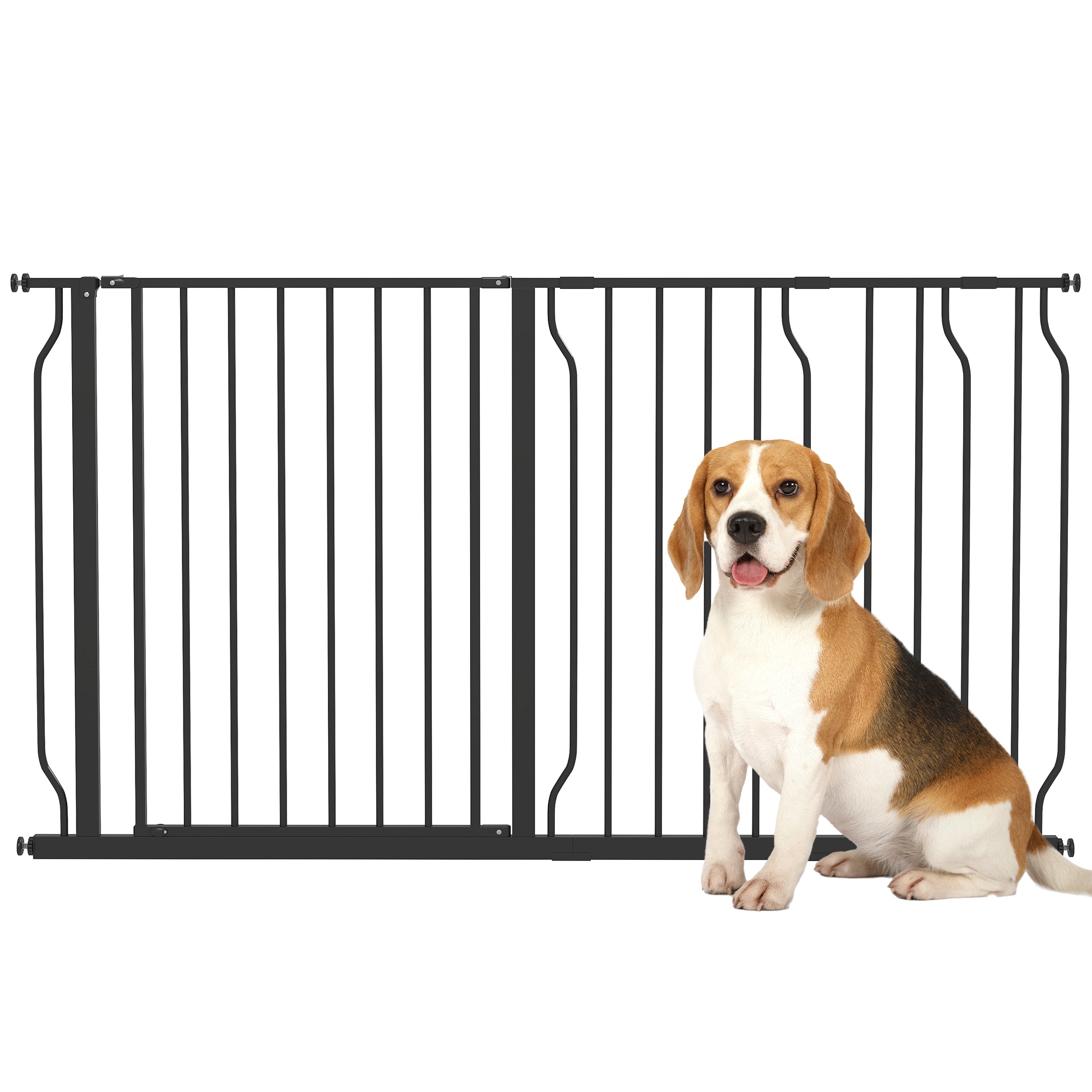 Barreira de Segurança para Cães Extensível 145x76 cm Preto
