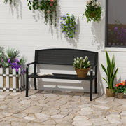 Banco de Jardim de 2 Lugares Preto 127x60x87 cm