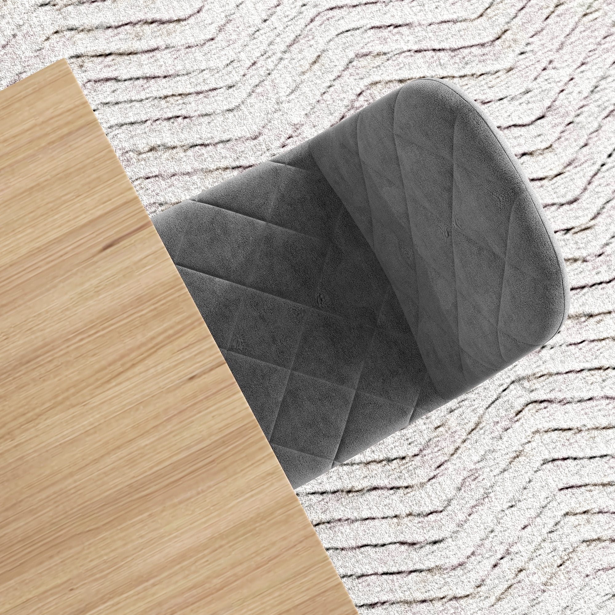 Conjunto de 4 Cadeiras de Jantar Estofadas em Veludo Cinzento 45x54x87 cm