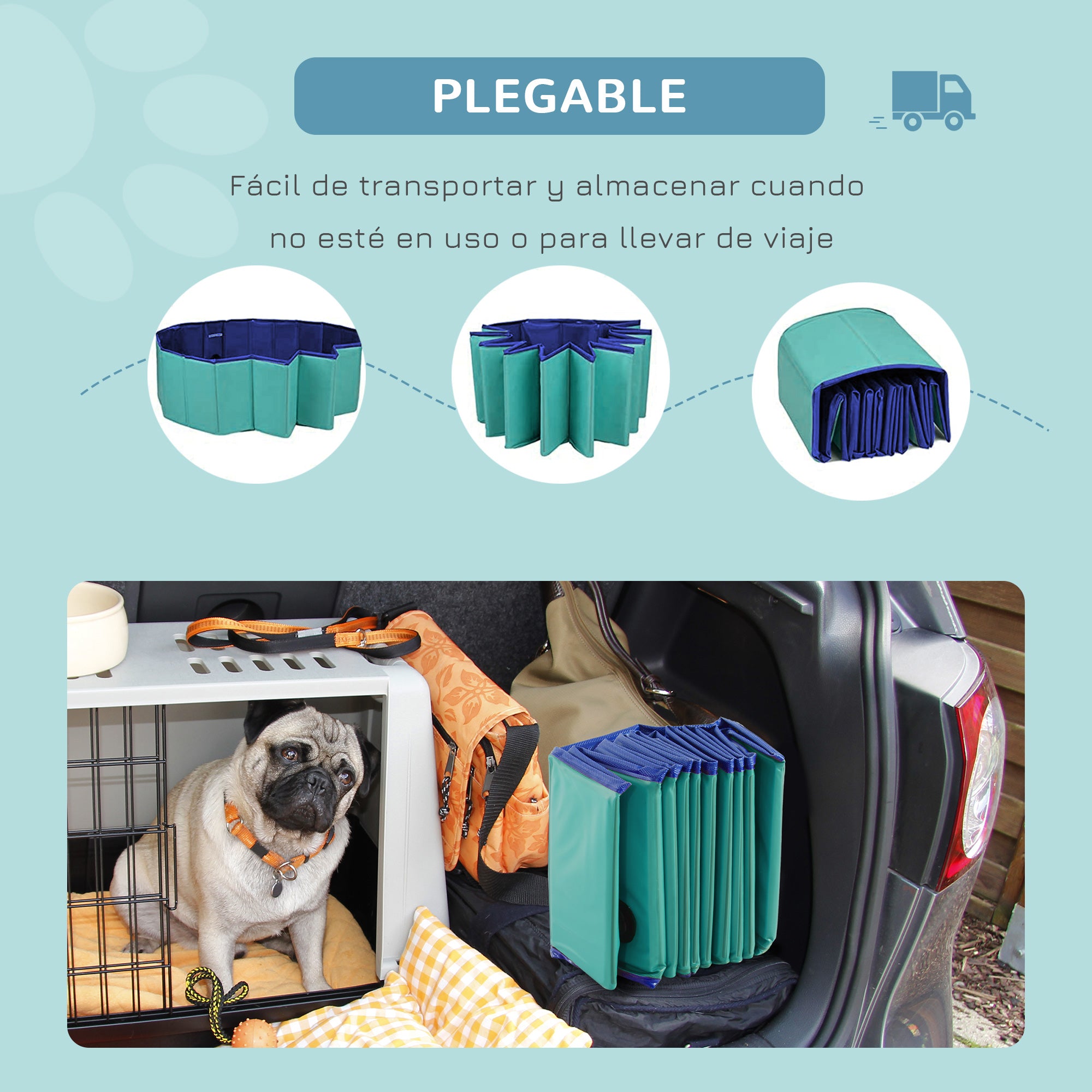 Piscina Dobrável para Cães PVC Azul Ø160x30cm