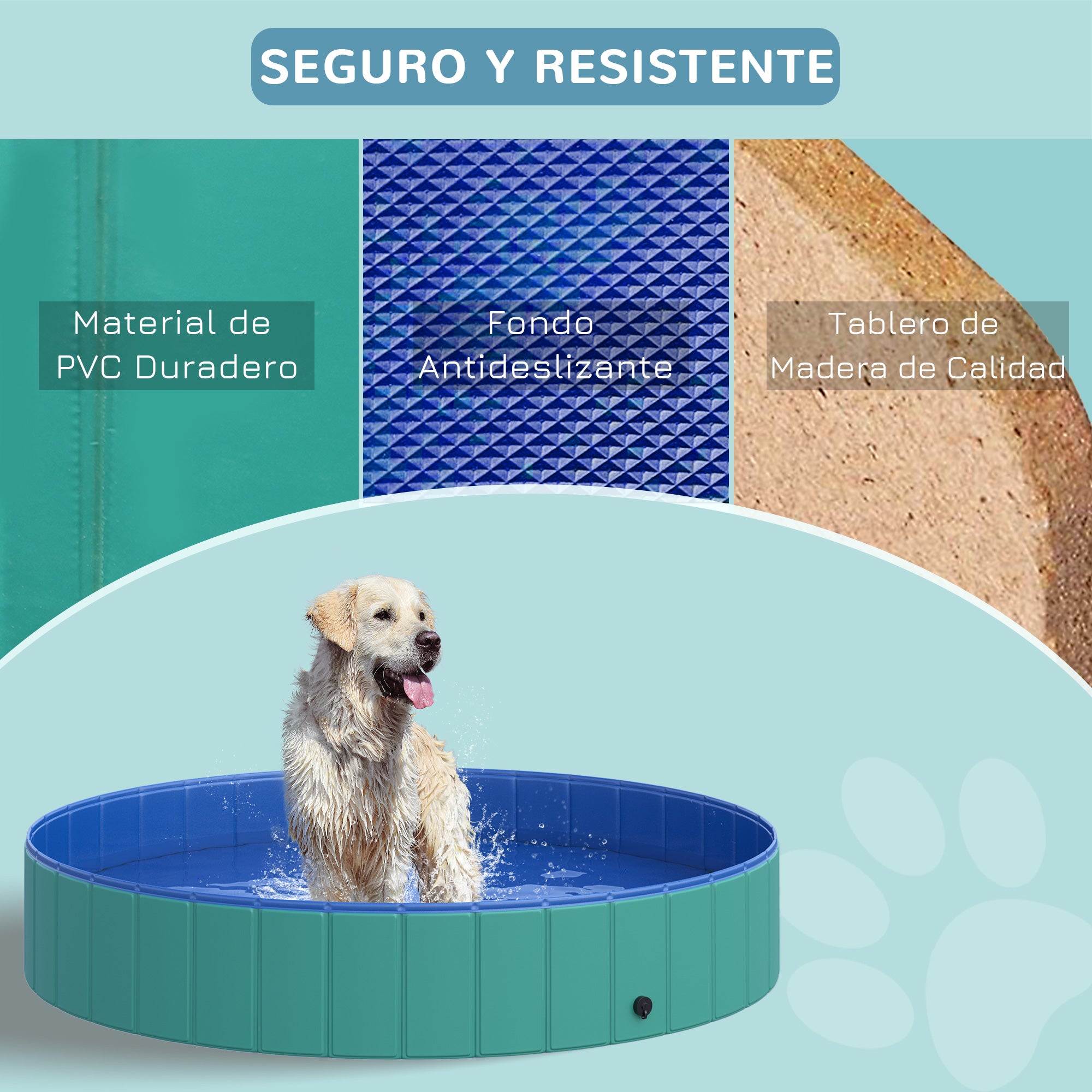 Piscina Dobrável para Cães PVC Azul Ø160x30cm