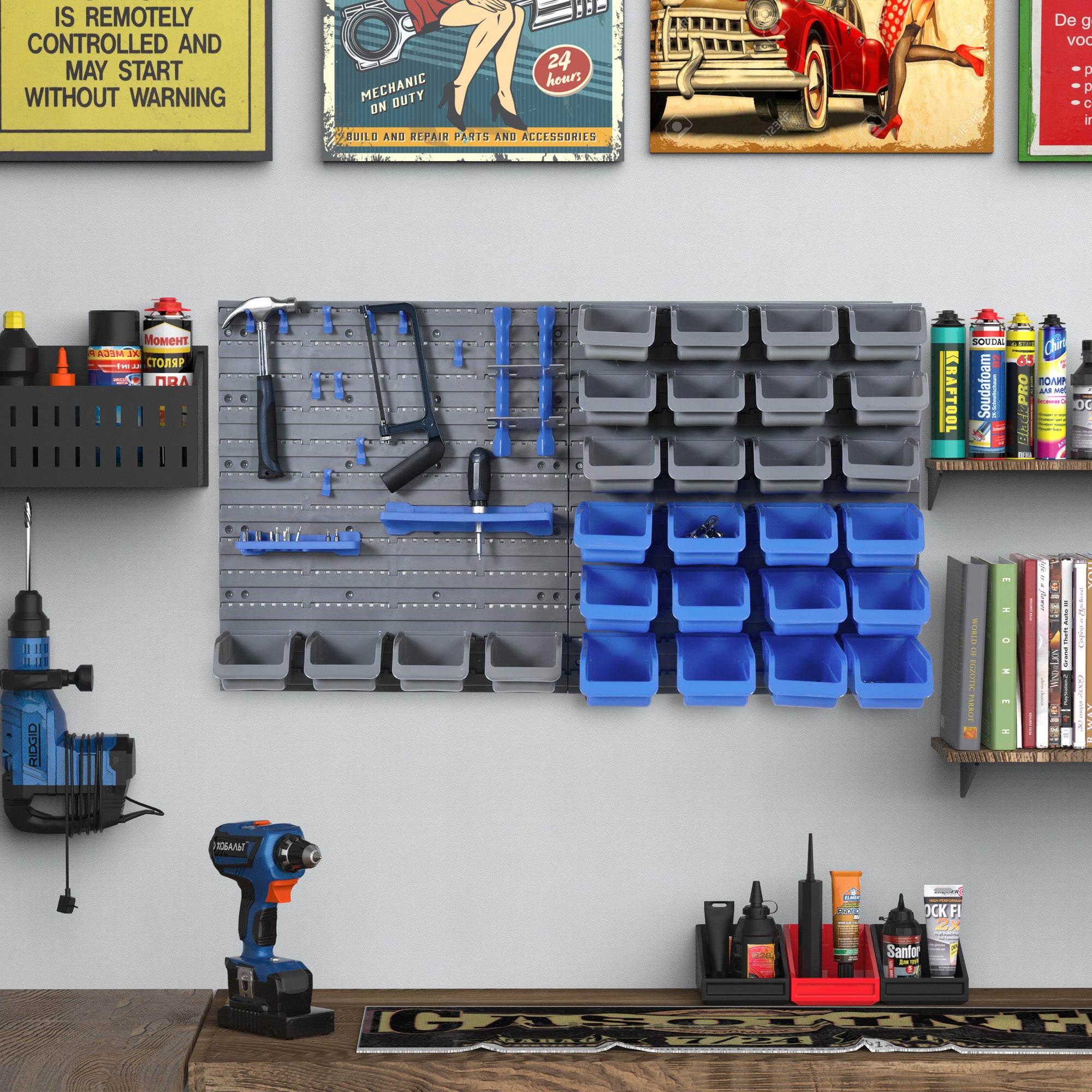 Organizador de Ferramentas 54x95 cm - Azul
