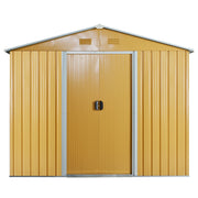 Abrigo de Jardim Ocre 236x174x190 cm - Armazenamento de Ferramentas com Ventilação
