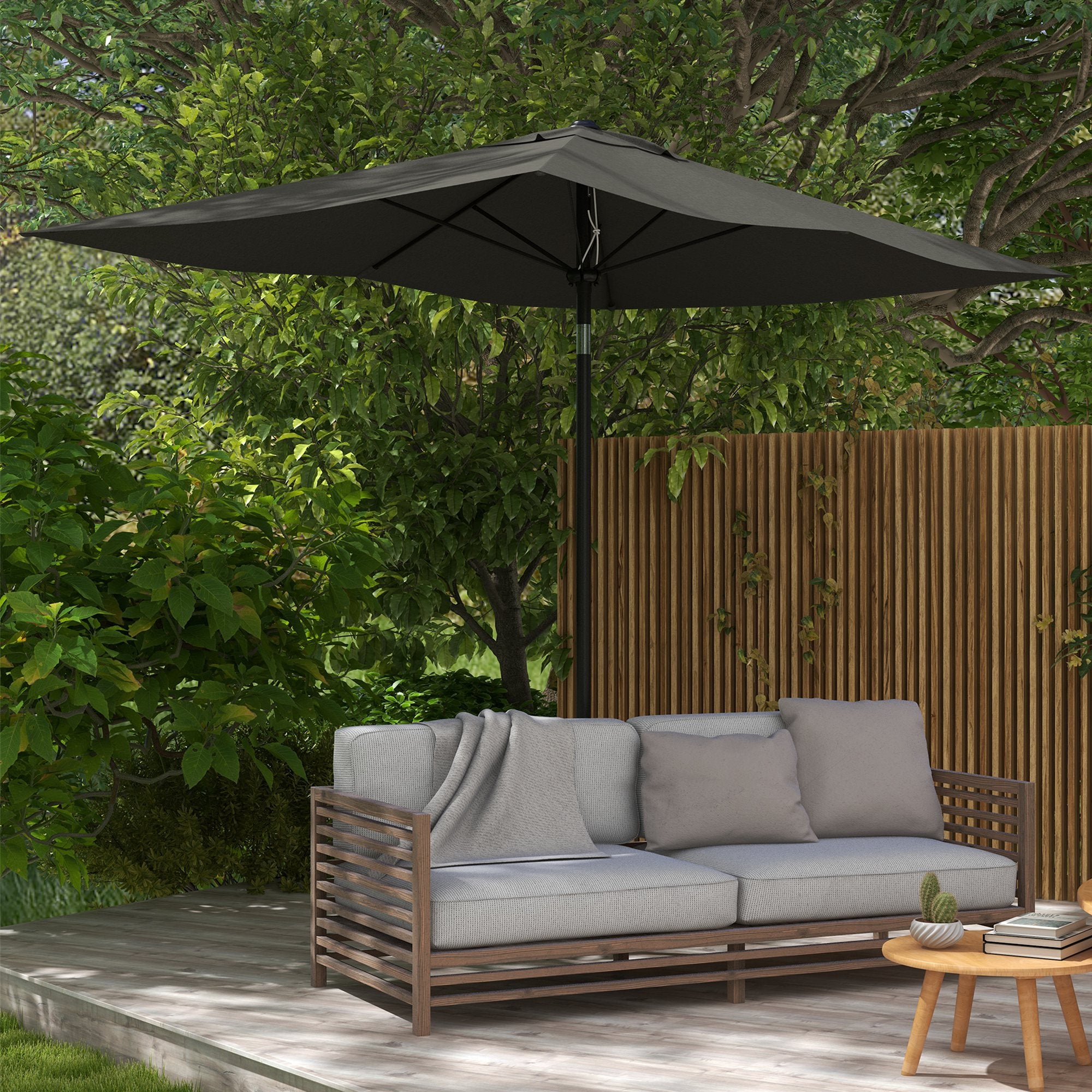 Guarda-Sol de Jardim 300x200x248 cm - Cinza Escuro