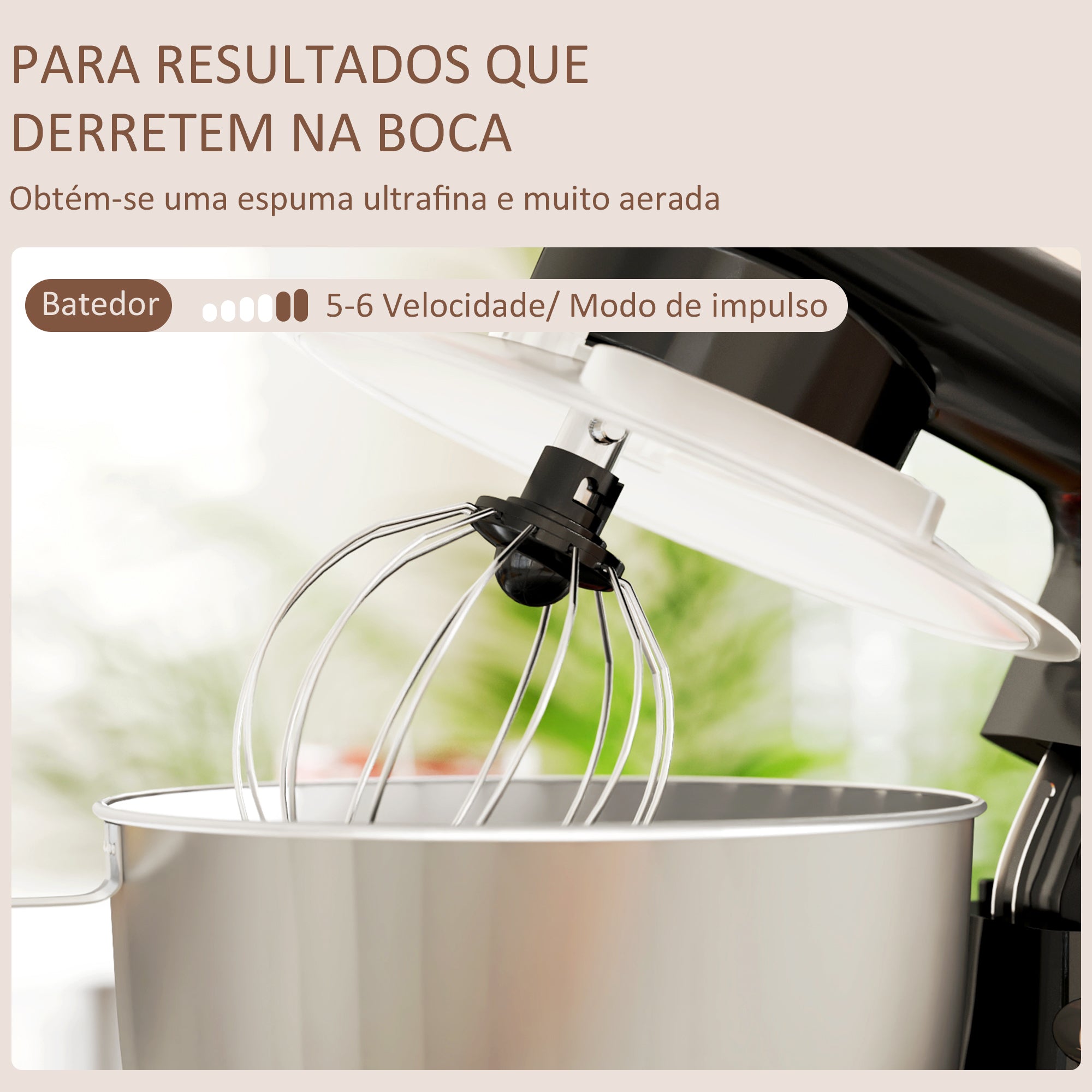 Batedeira – 4,5L – Preto – Aço inoxidável, plástico e alumínio