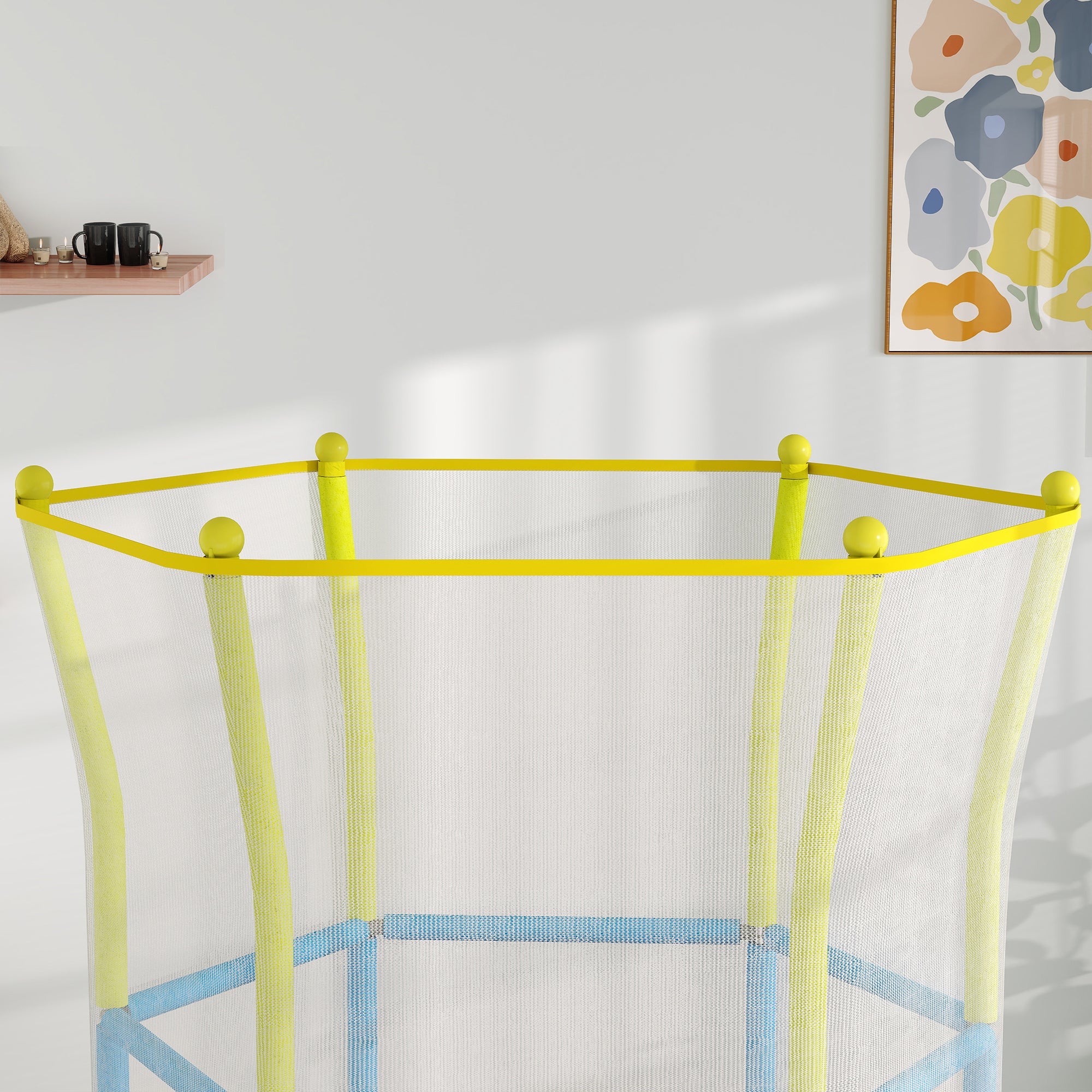Trampolim Infantil Multicor Ø140x190 cm para Crianças de 3-6 Anos