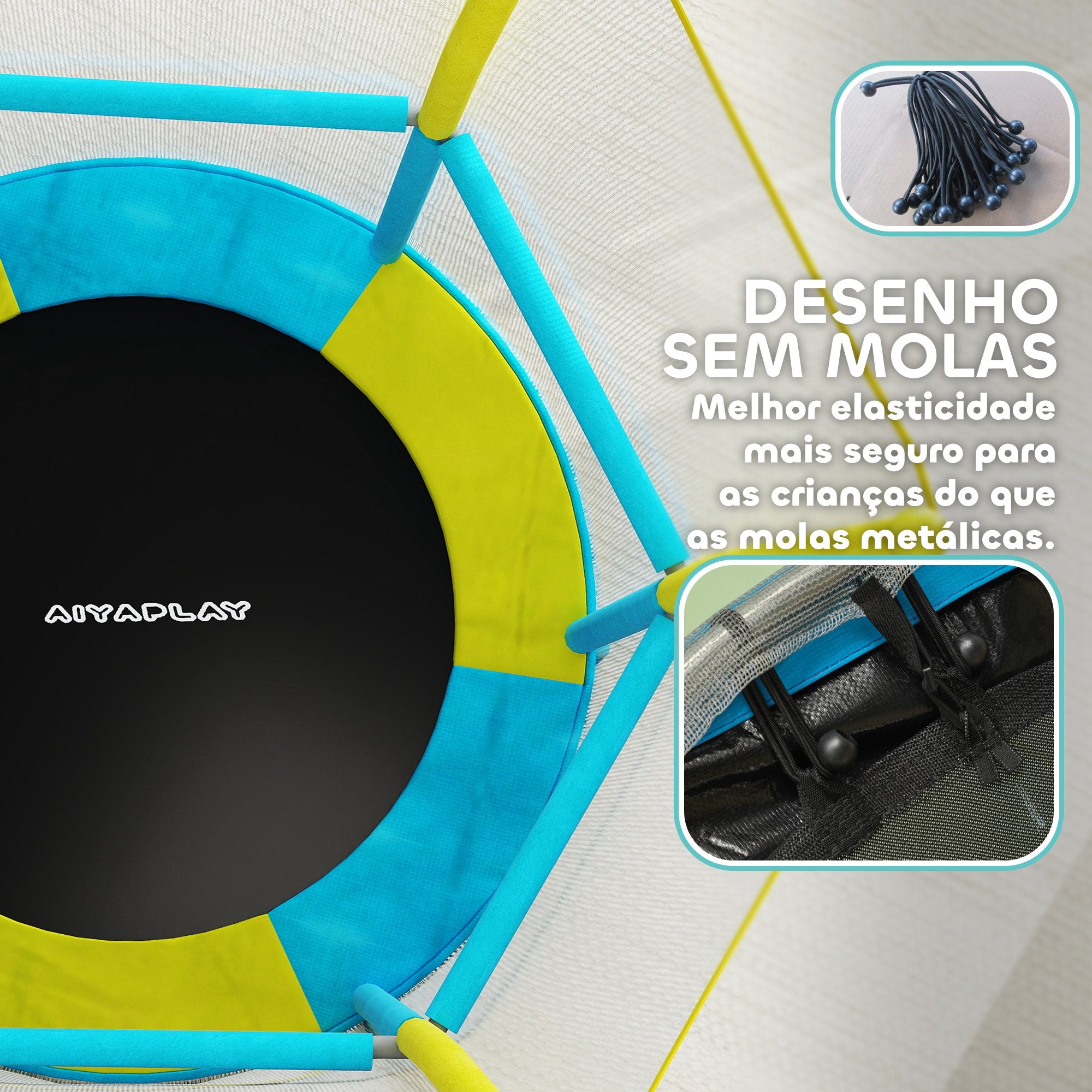 Trampolim Infantil Multicor Ø140x190 cm para Crianças de 3-6 Anos