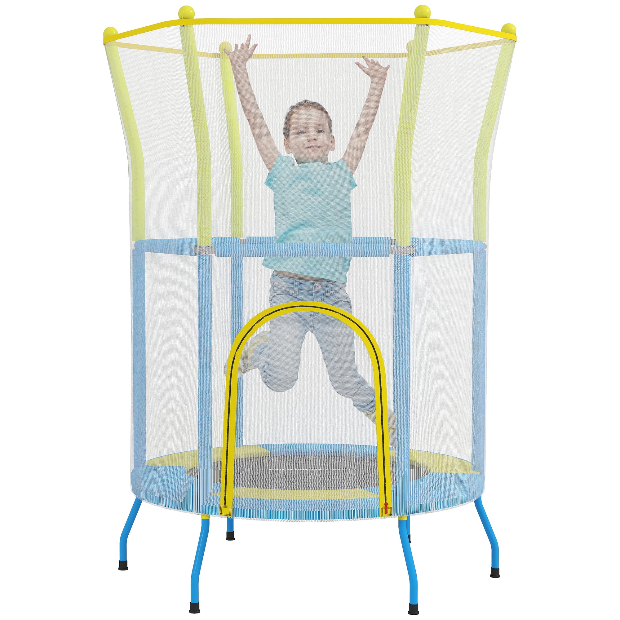 Trampolim Infantil Multicor Ø140x190 cm para Crianças de 3-6 Anos