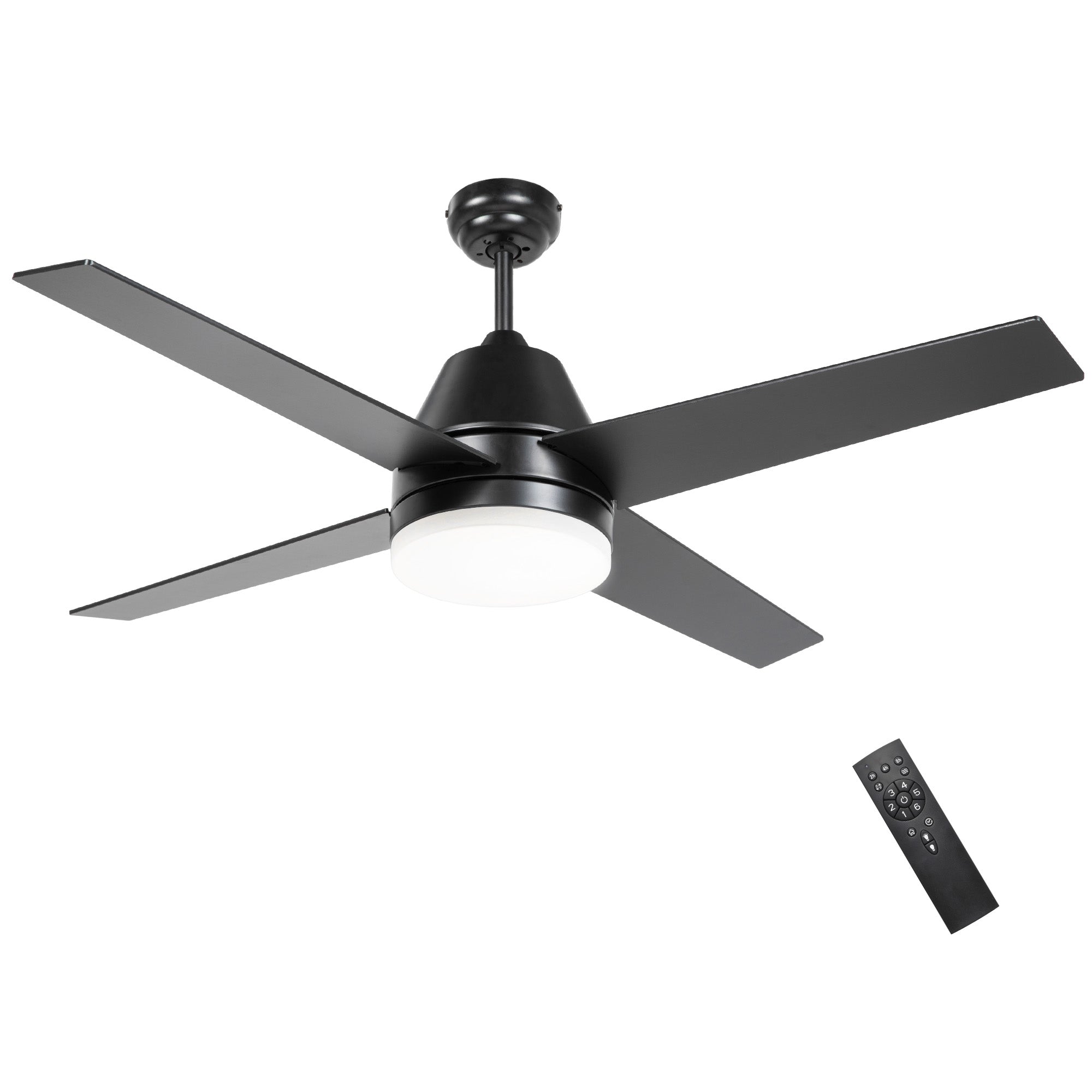 Ventoinha de Teto com Luz Ø129x45 cm - Cor Preto