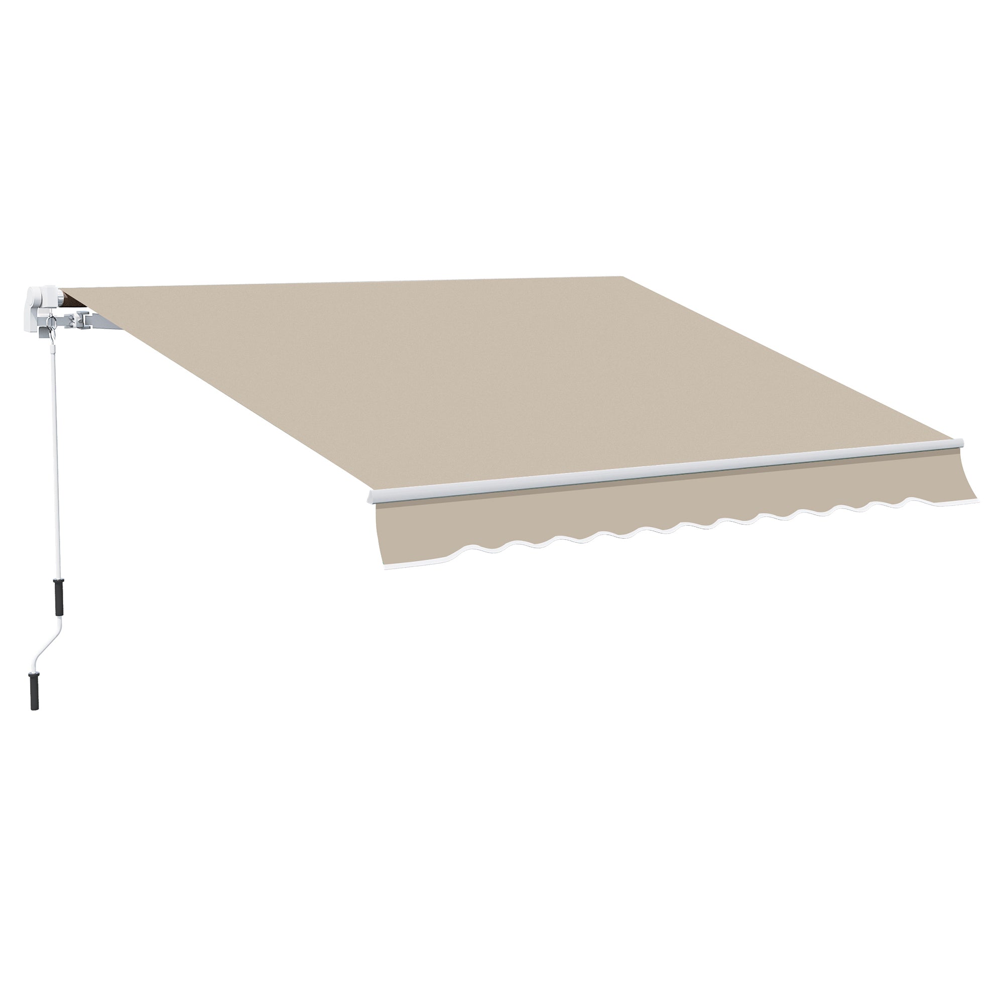 Toldo Manual Bege 395x245 cm - Proteção UV e Manivela de Alumínio