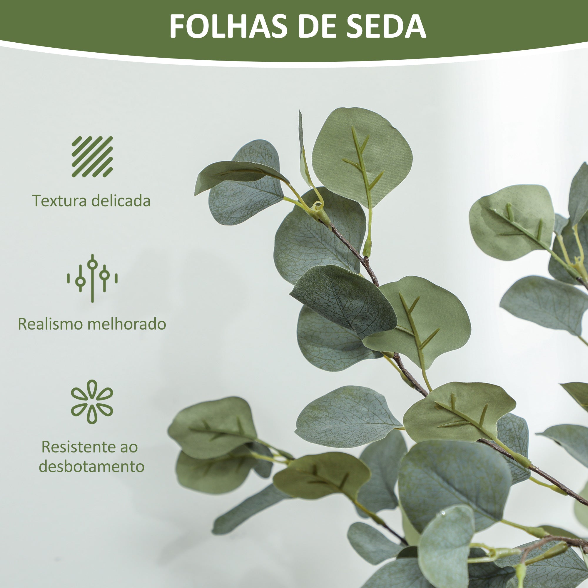 Planta Artificial de Eucalipto 120 cm Verde