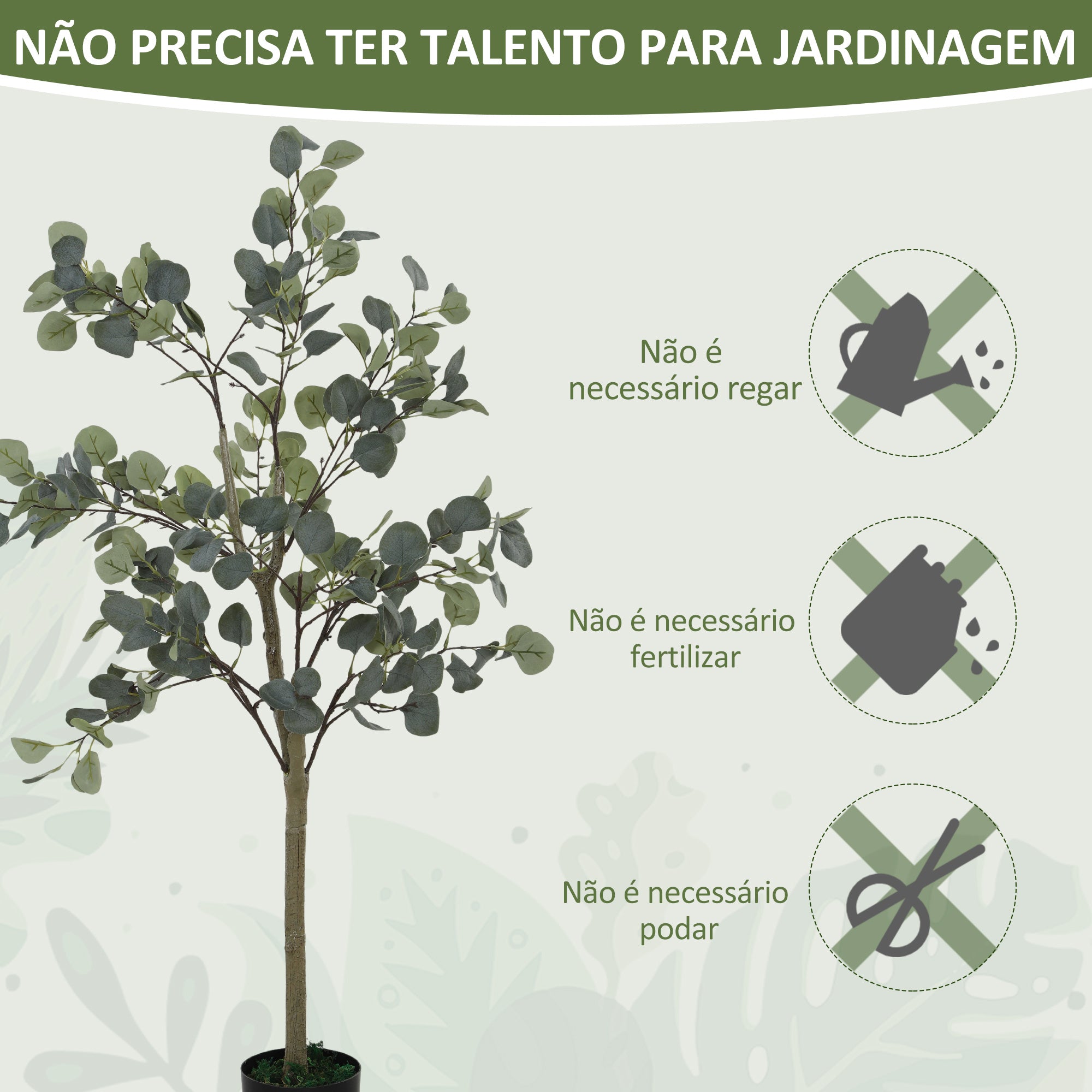 Planta Artificial de Eucalipto 120 cm Verde
