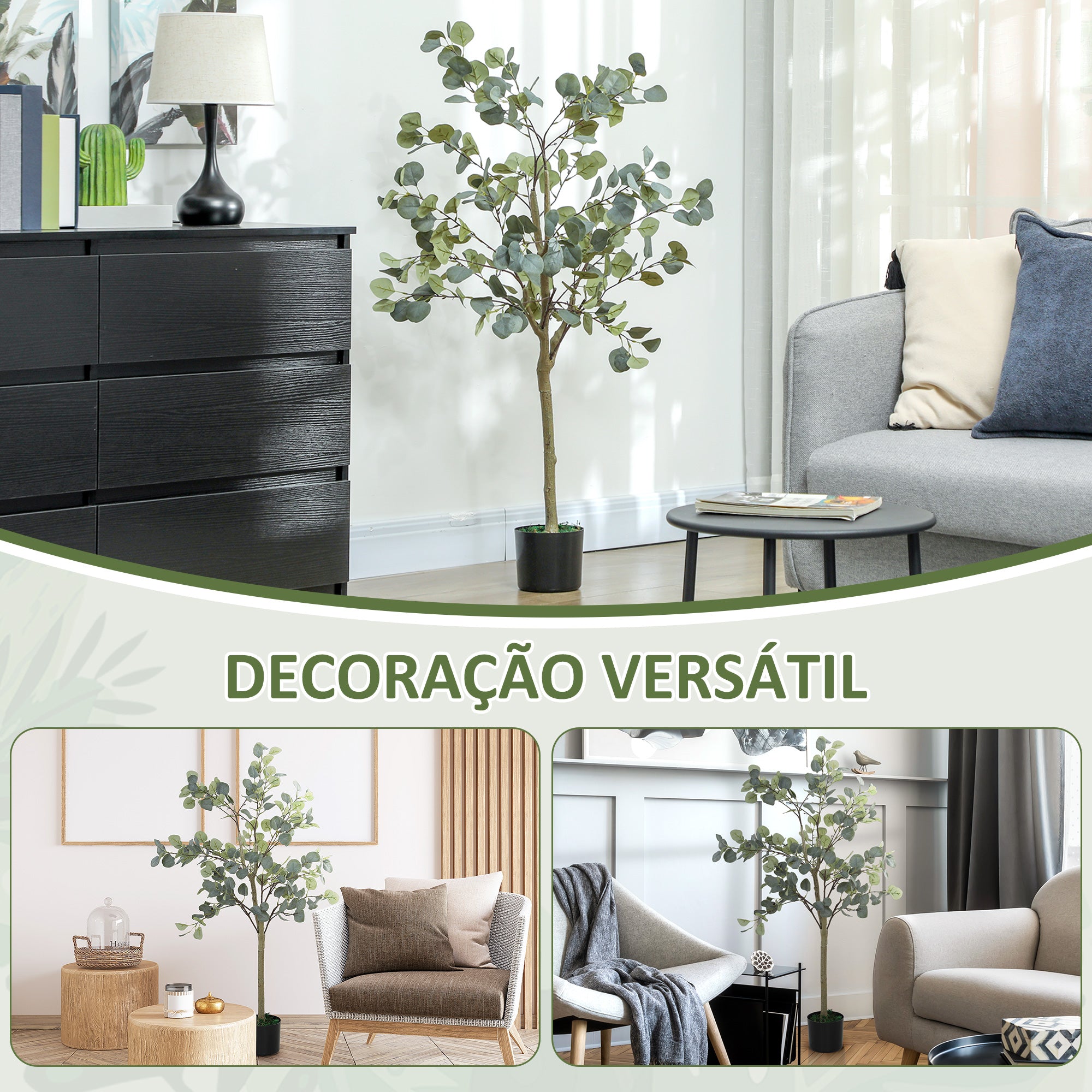 Planta Artificial de Eucalipto 120 cm Verde