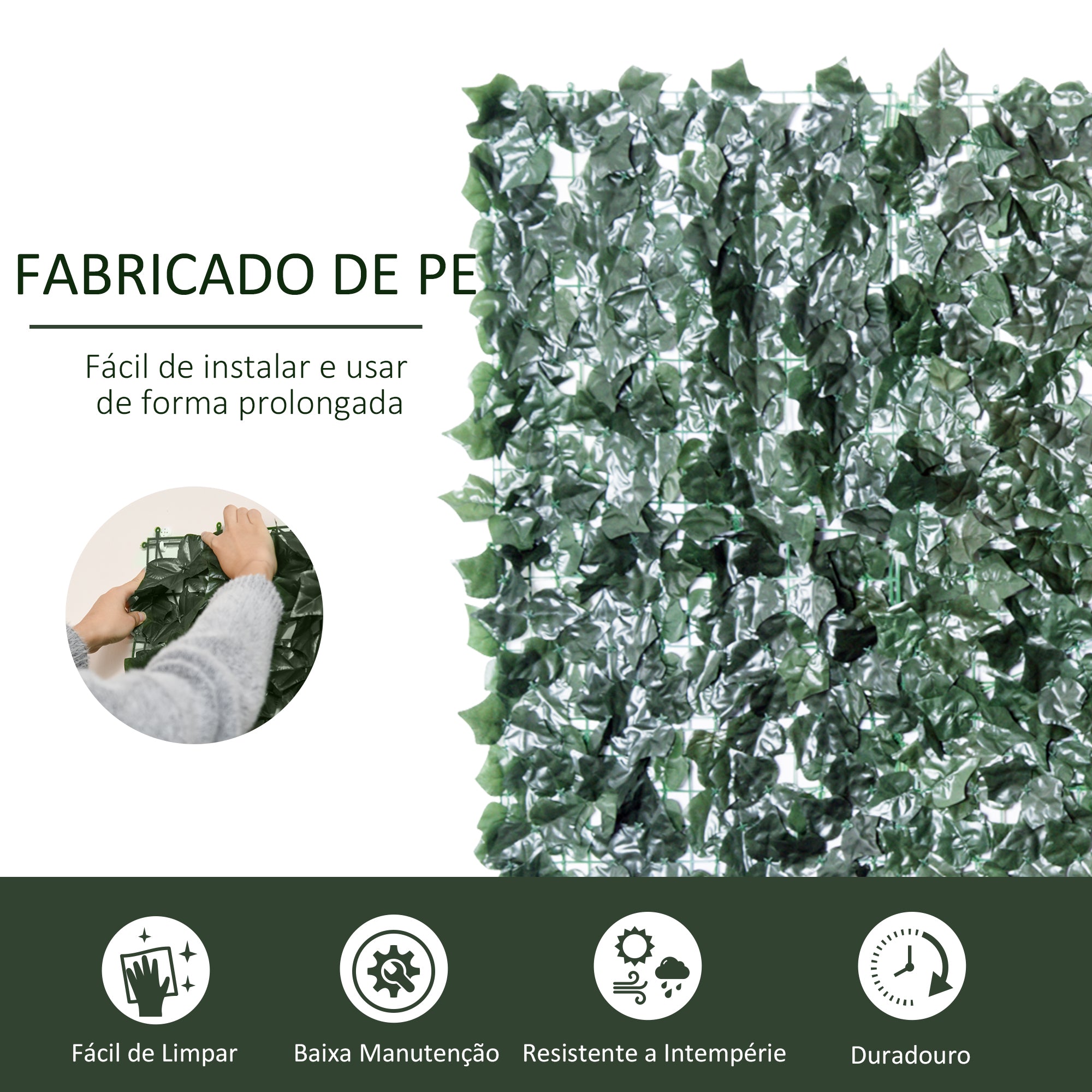 Vedação Artificial em Rolo 240x100 cm - Cor Verde