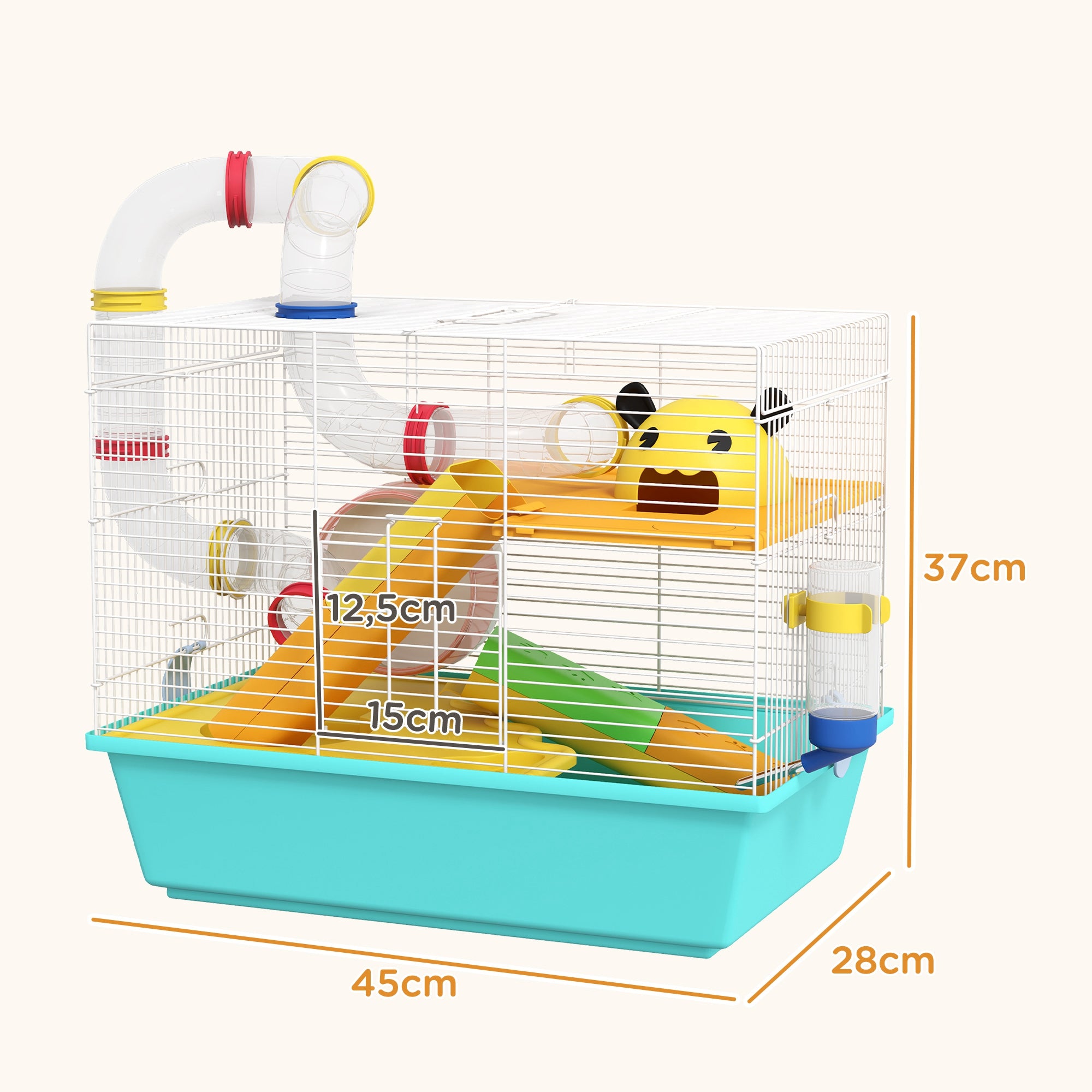 Gaiola para Animais Pequenos Multicolorida 45x28x37 cm