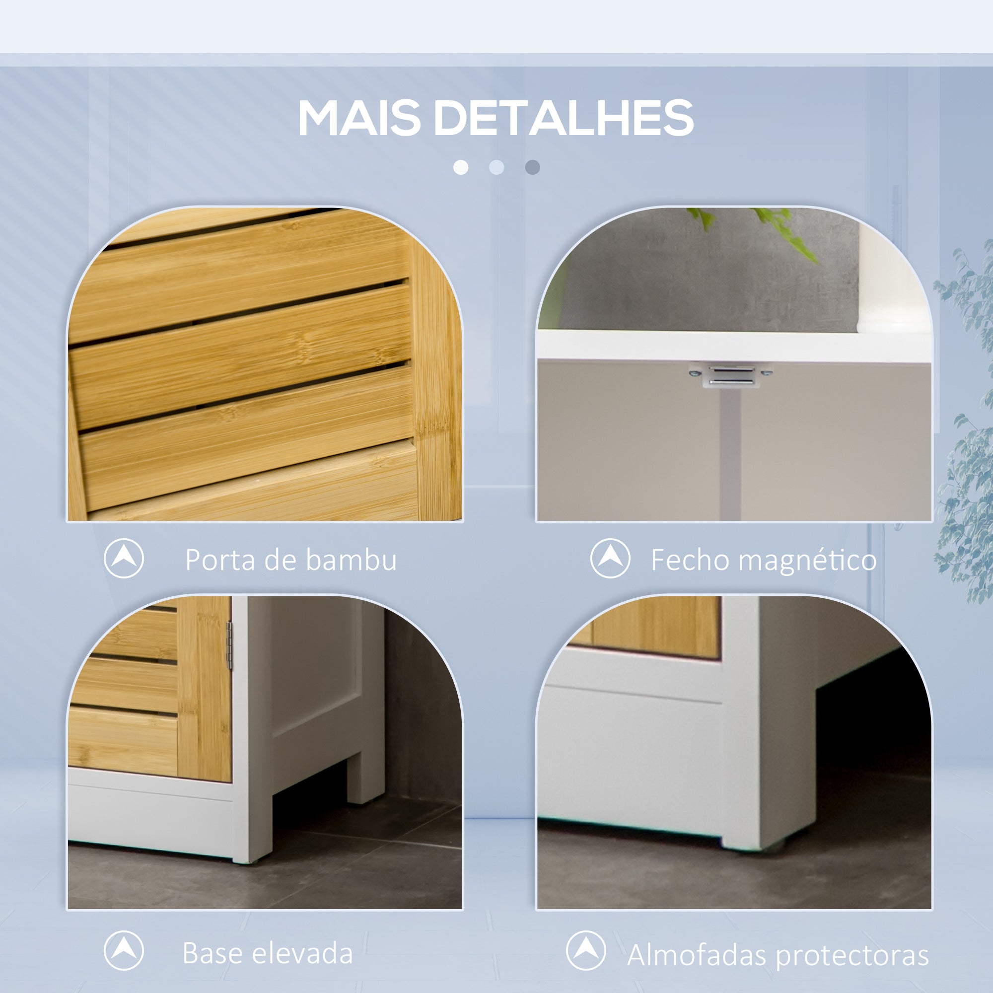 Armário Casa de Banho Móvel Auxiliar 60x30x80 cm Branco e Madeira